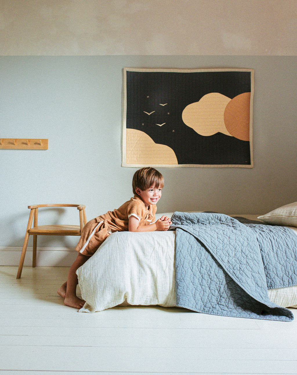 Single duvet cover in washed double muslin Wabi-Sabi