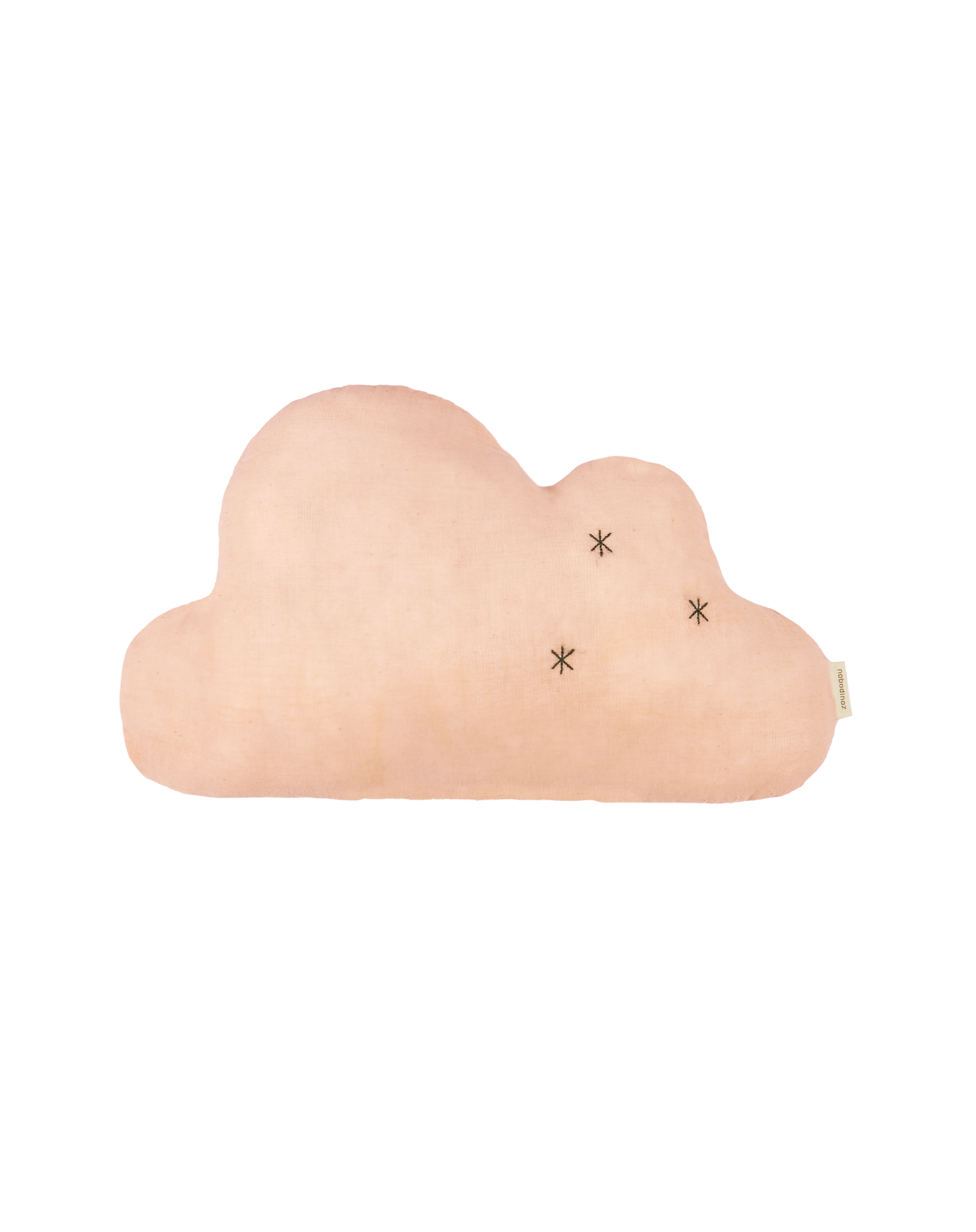 Coussin nuage brodé en double gaze de coton Wabi-Sabi