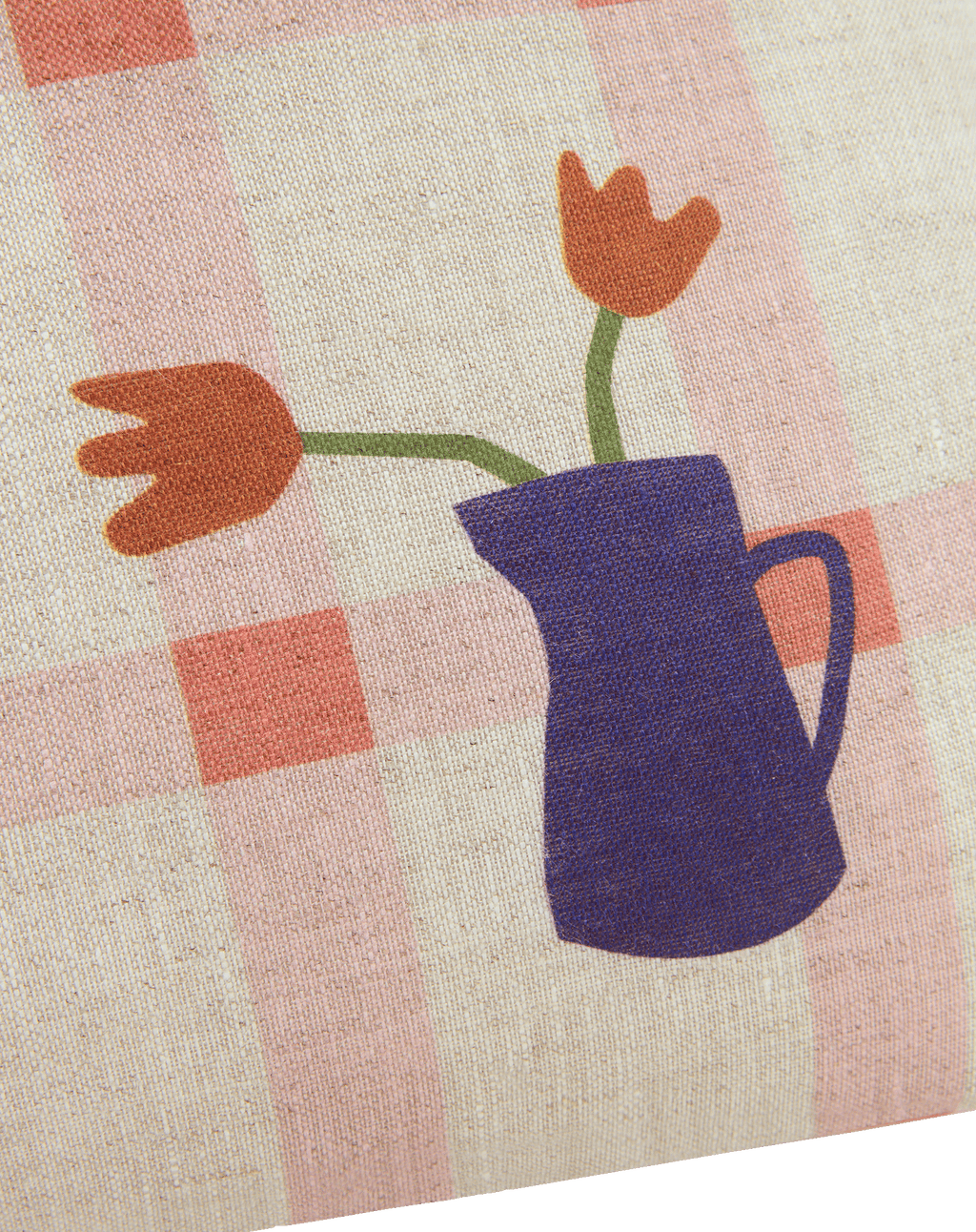 Rectangular cushion in French linen Vibes M