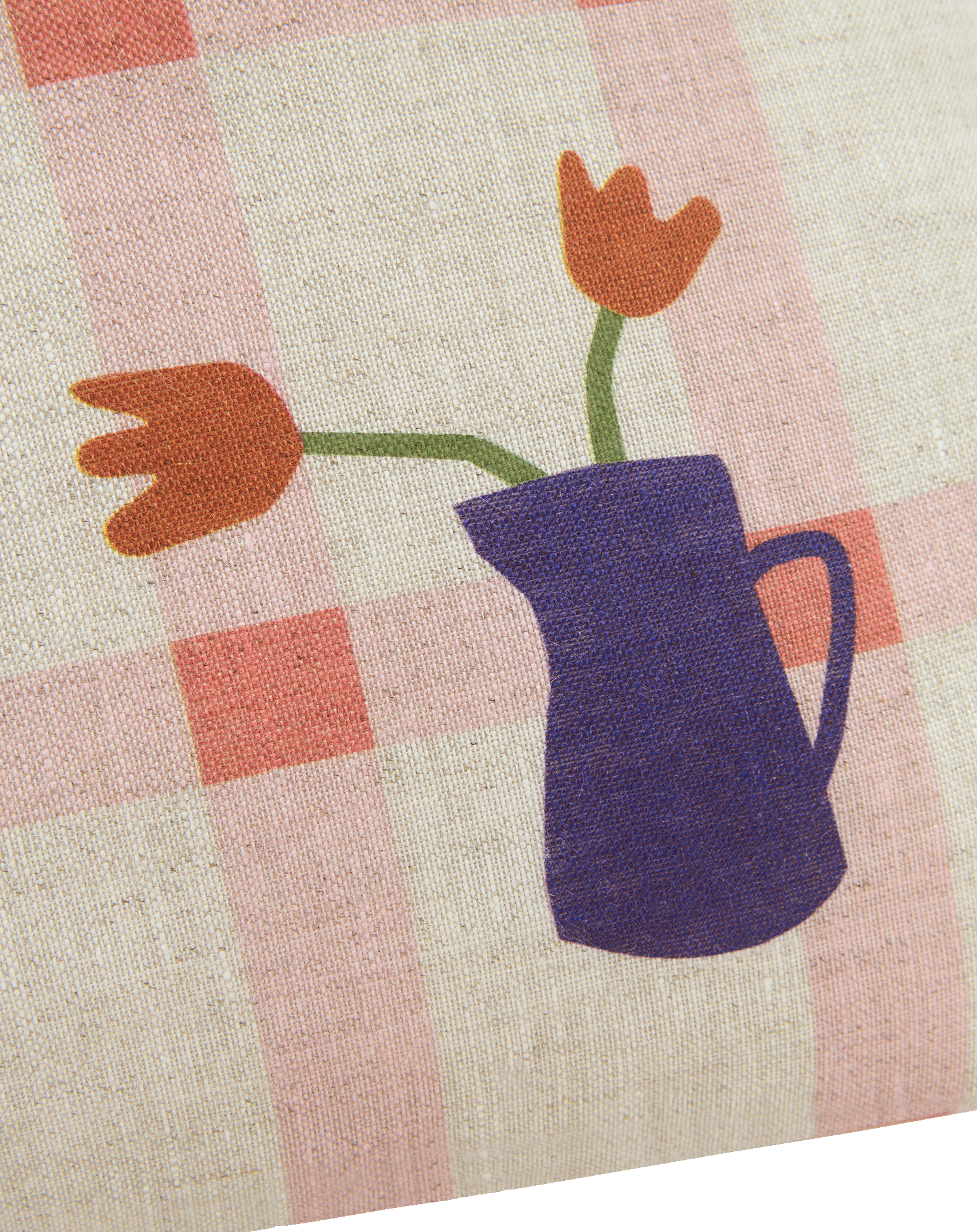 Coussin rectangulaire en lin français Vibes - M