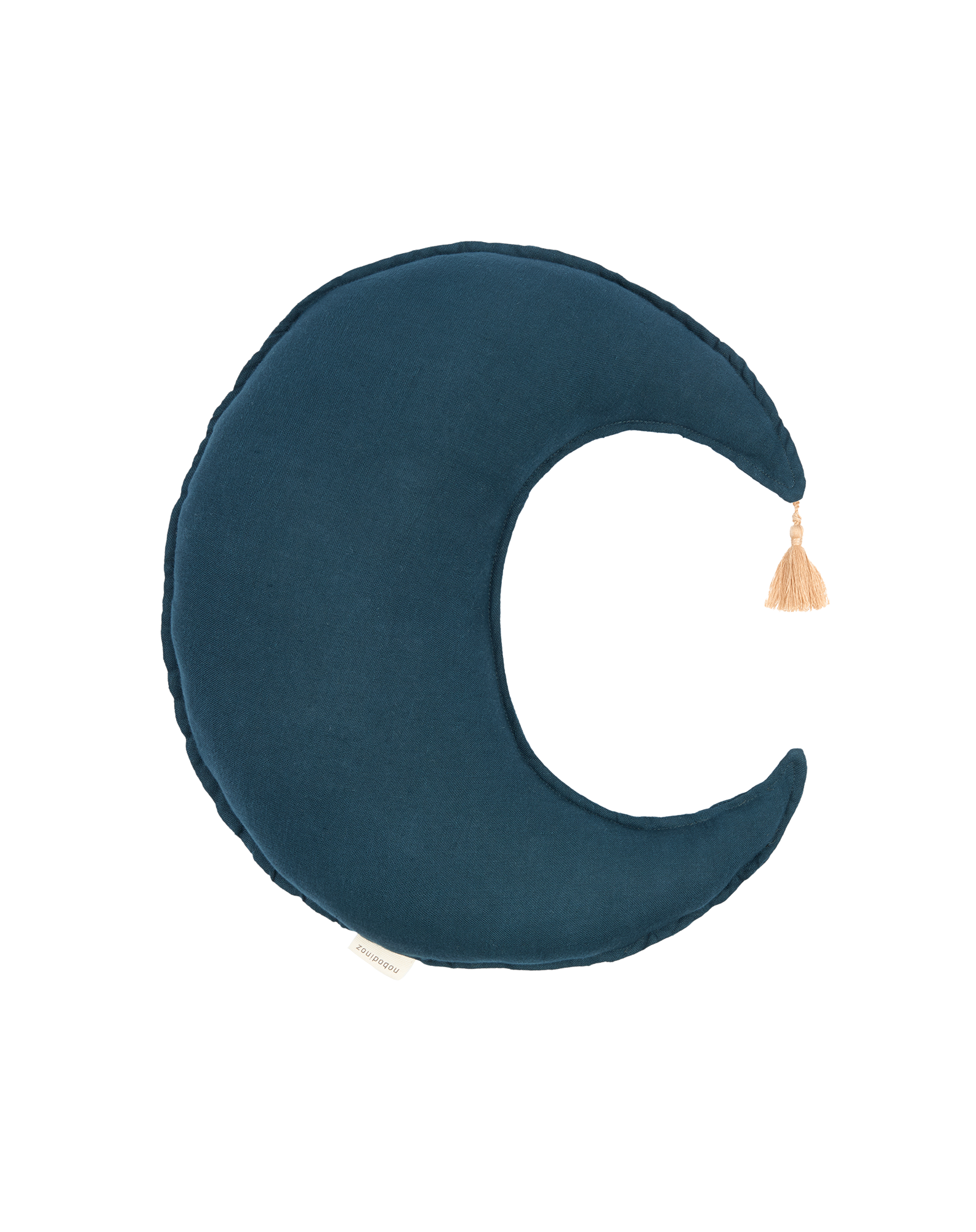 Moon cushion in washed French linen L1N0