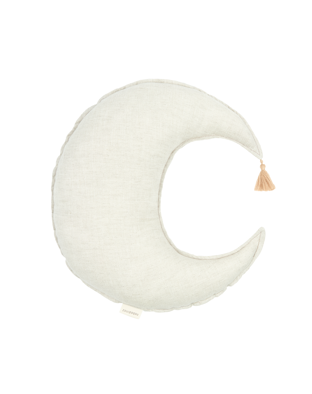 Coussin lune en lin français lavé L1N0