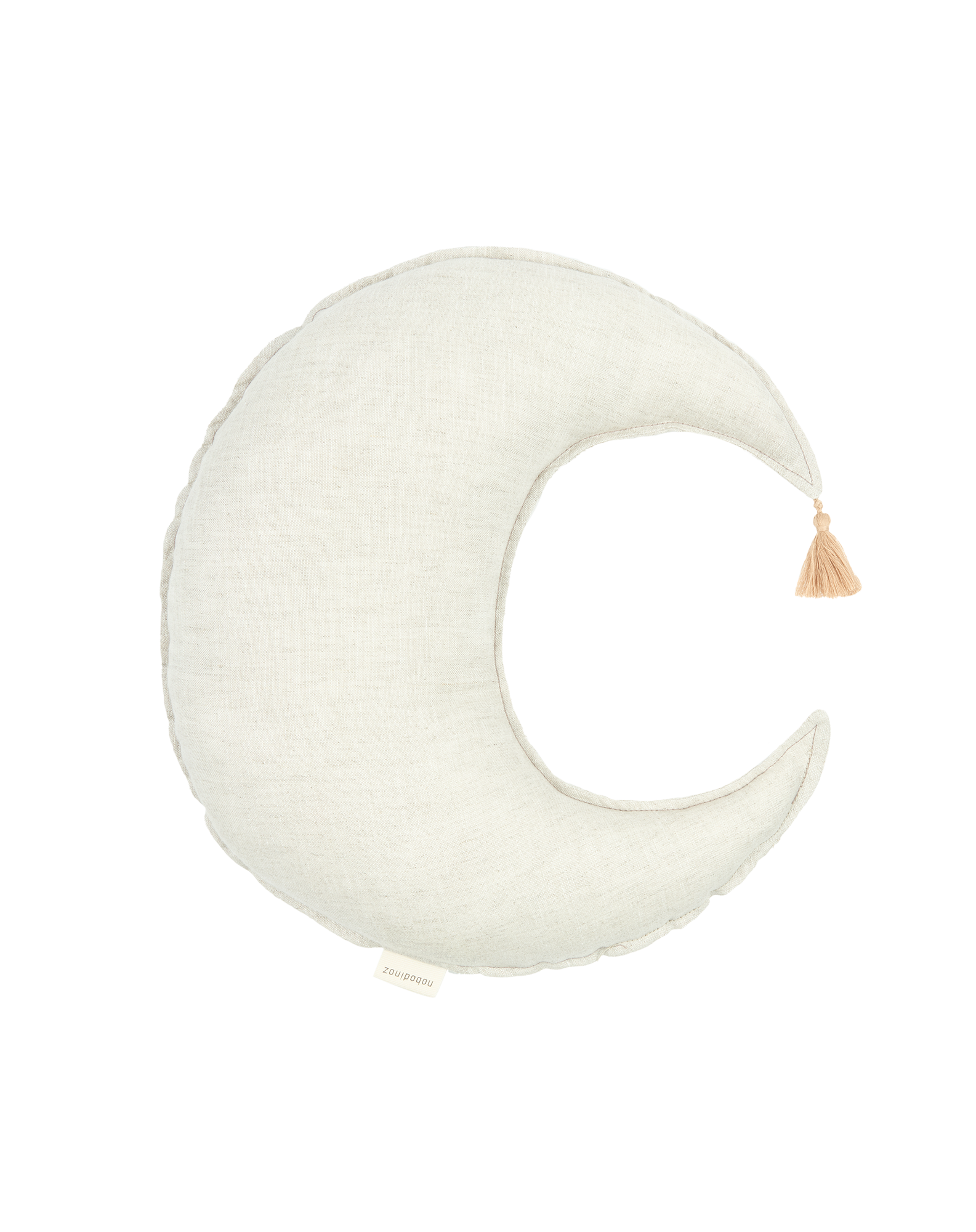 Moon cushion in washed French linen L1N0