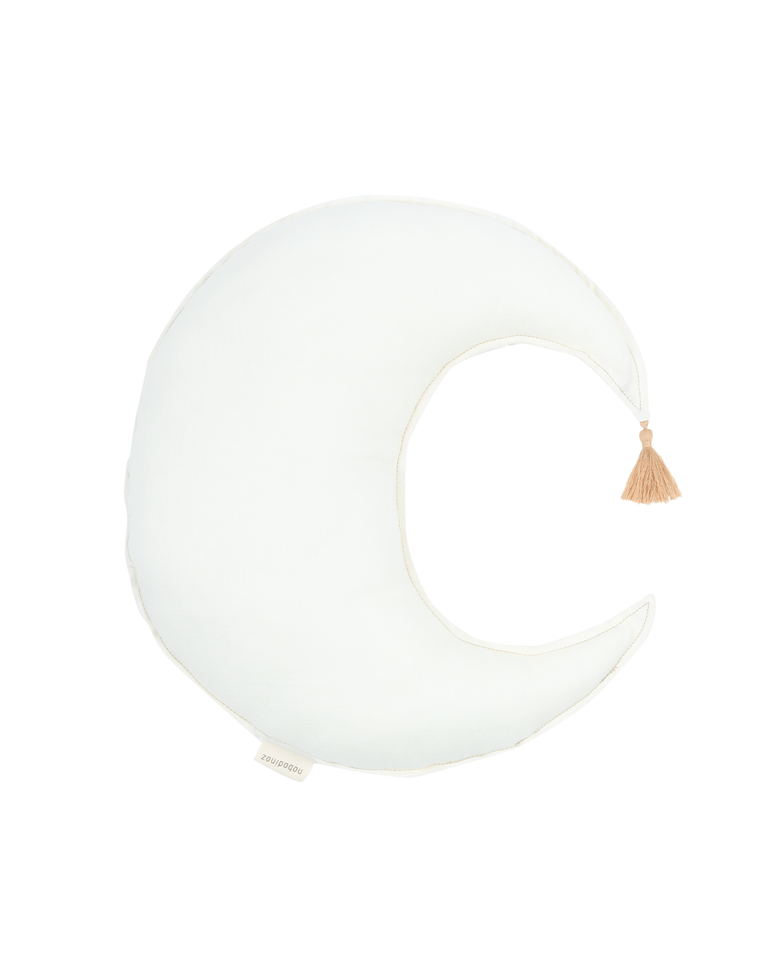 Moon cushion in washed French linen L1N0