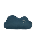 Cojín nube de lino francés lavado - Bordado pájaro -  L1N0