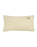 Embroidered rectangular cushion in washed French linen L1N0
