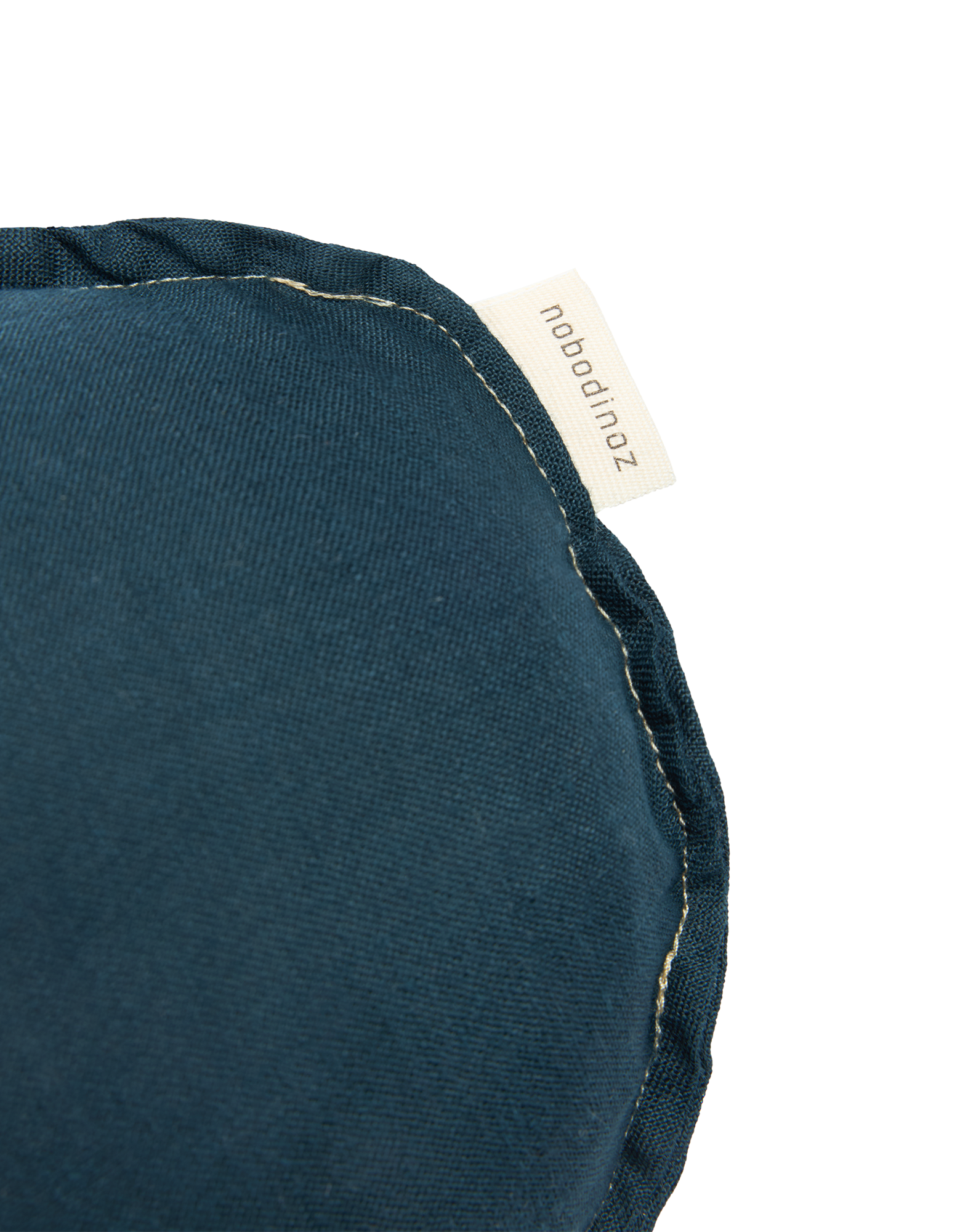 Cloud cushion in washed French linen - Bird embroidery - L1N0