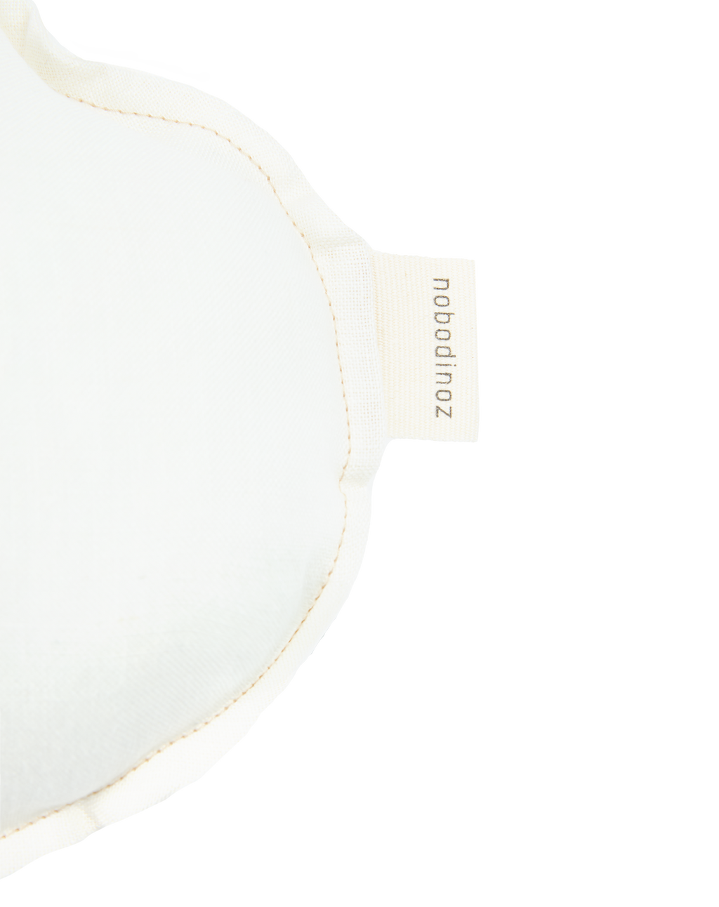 Coussin nuage en lin français lavé - Broderie oiseau - L1N0