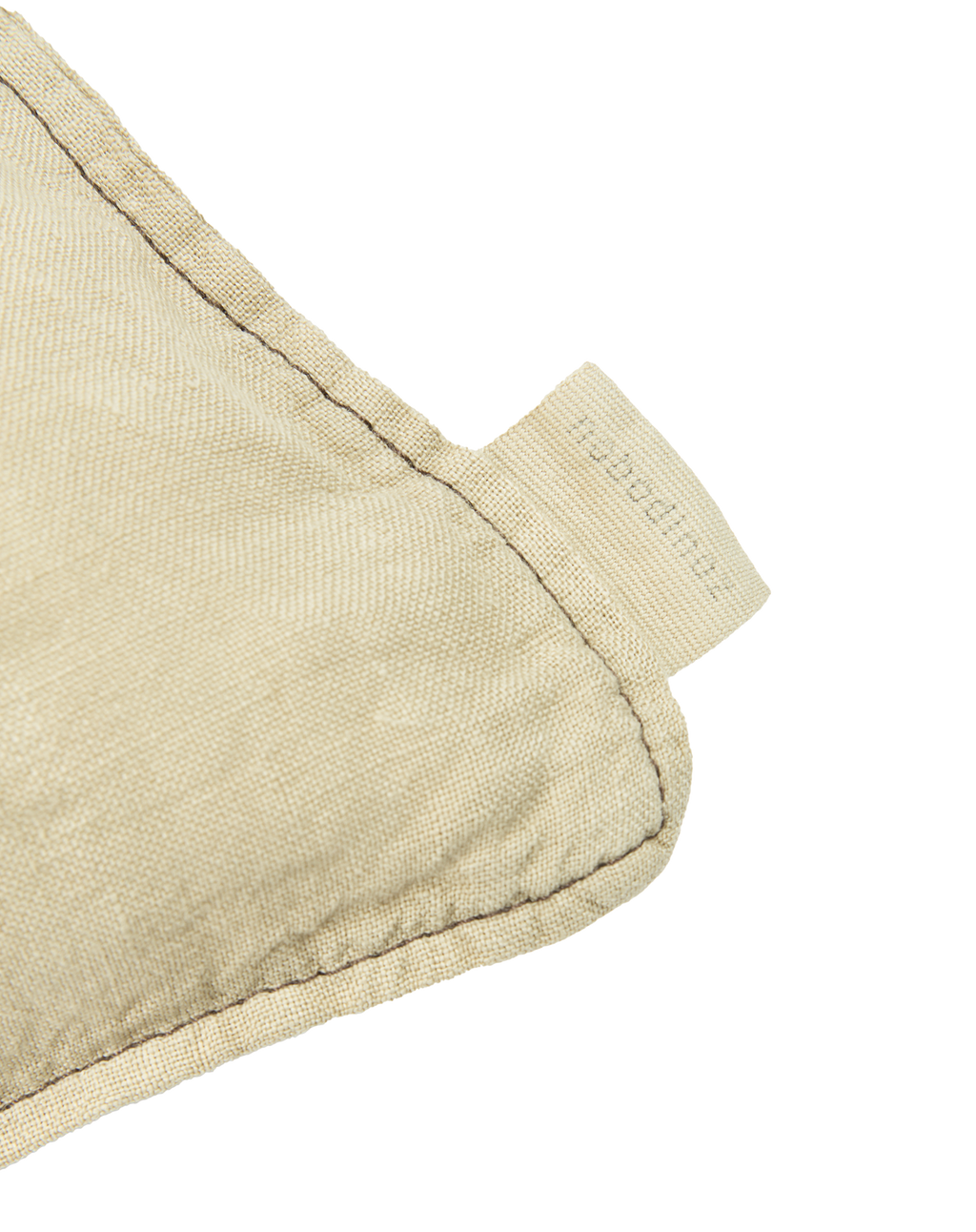 Embroidered rectangular cushion in washed French linen L1N0