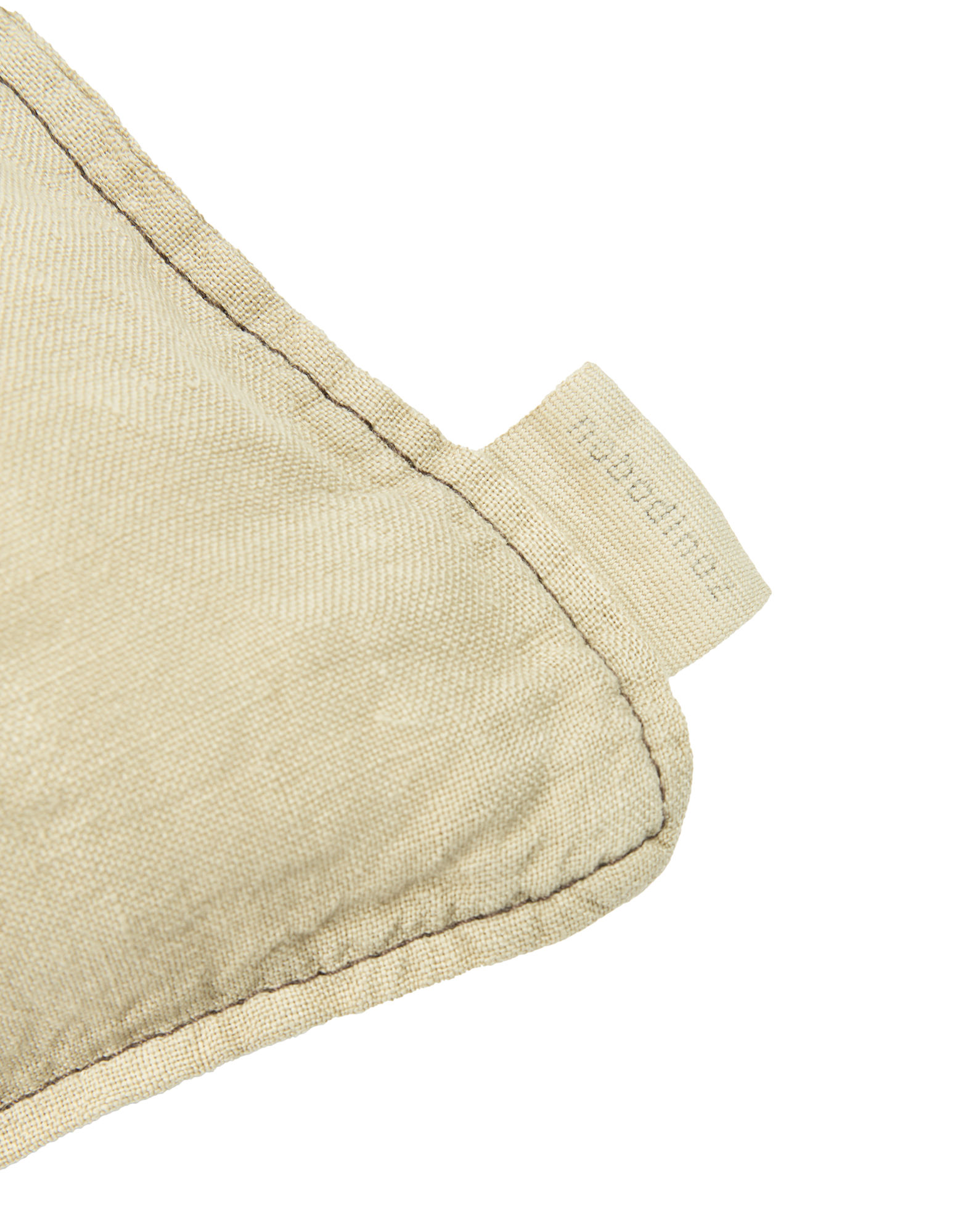 Coussin rectangulaire brodé en lin français lavé L1N0