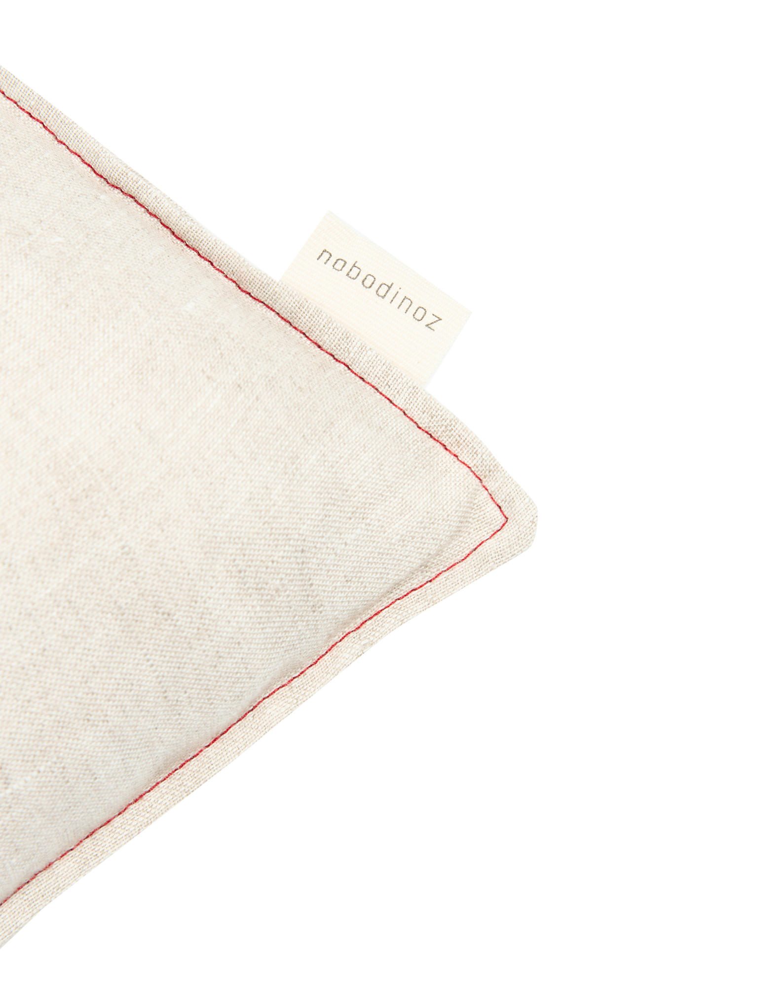 Coussin rectangulaire brodé en lin français lavé L1N0