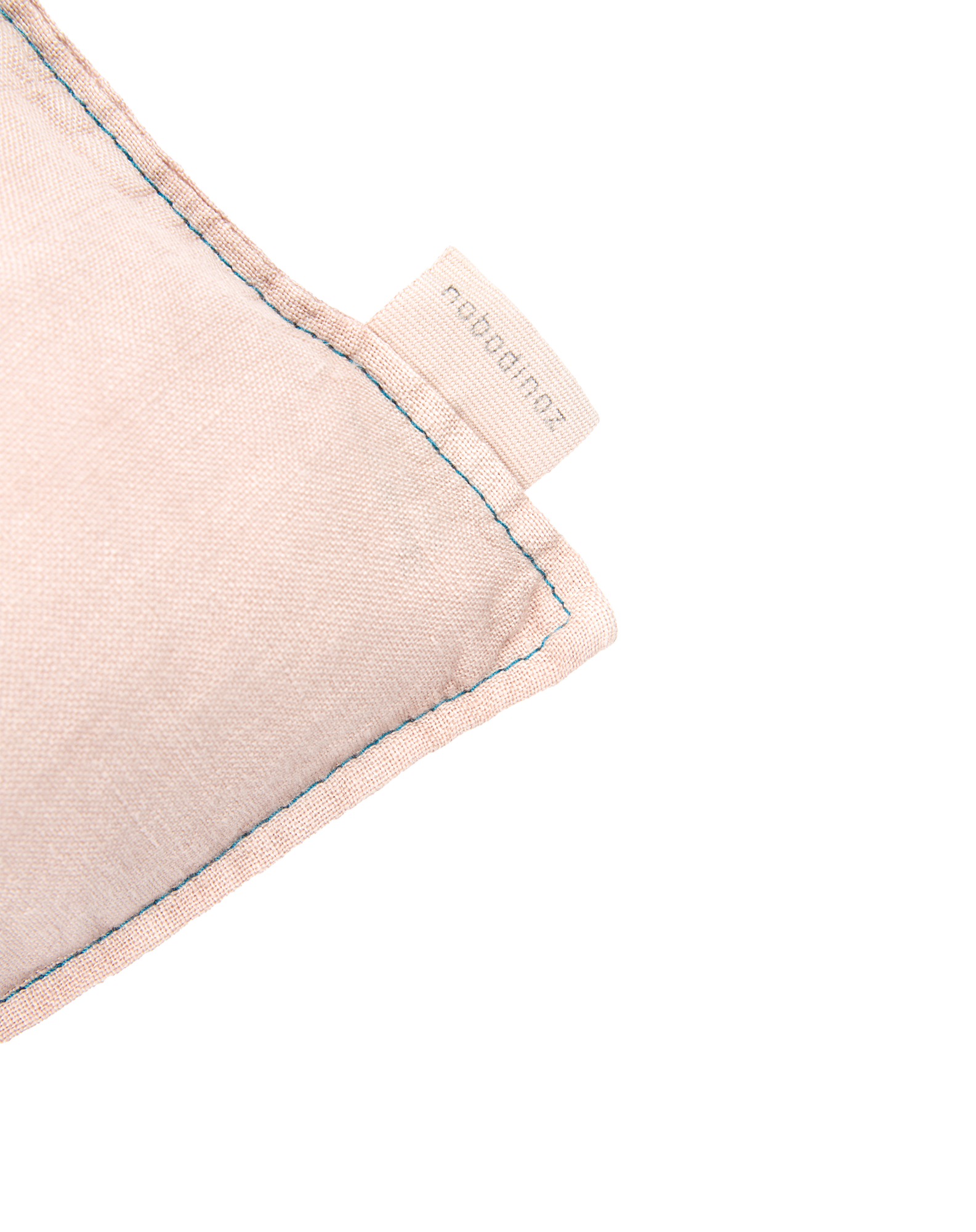Coussin rectangulaire brodé en lin français lavé L1N0