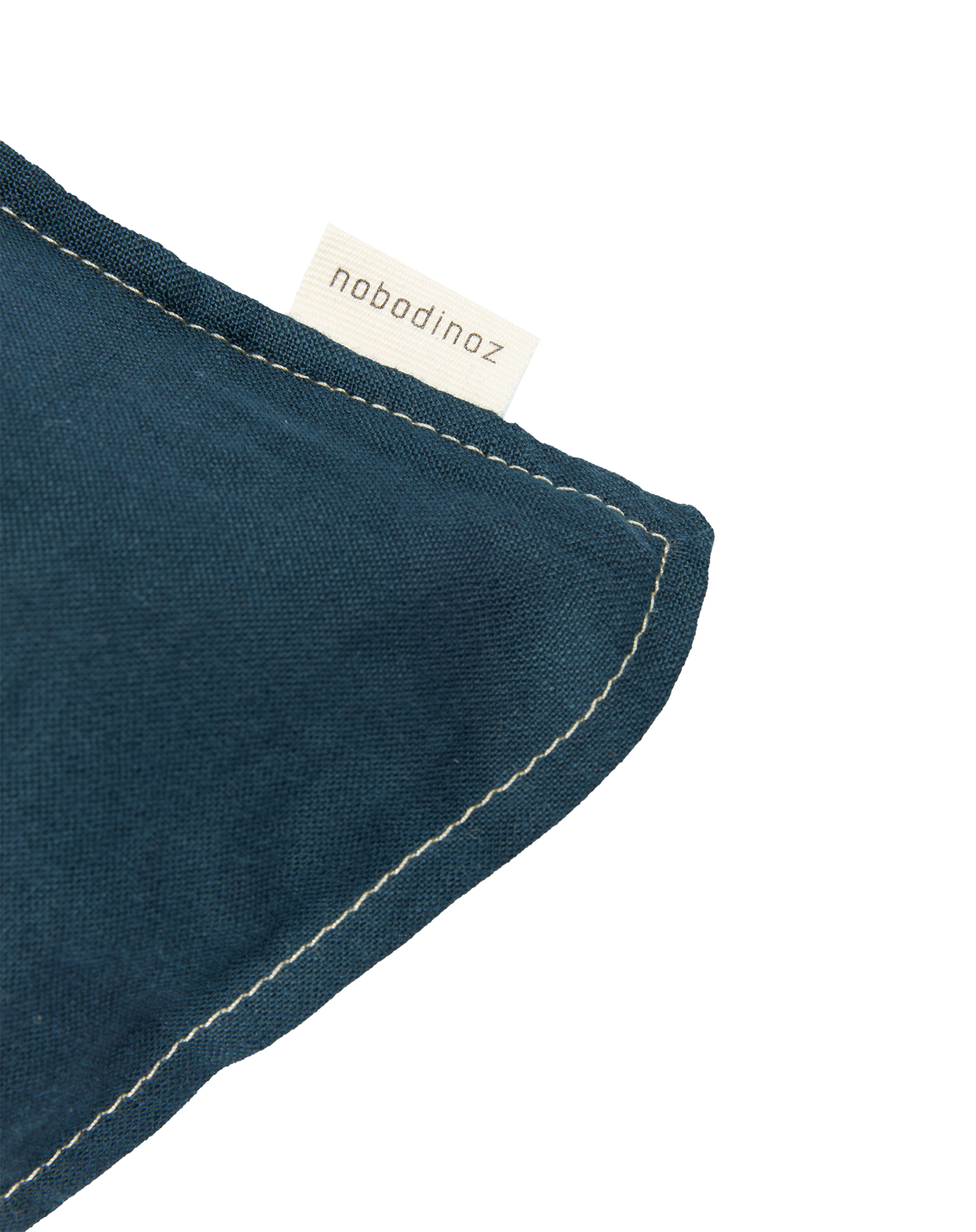 Coussin carré brodé en lin français lavé L1N0