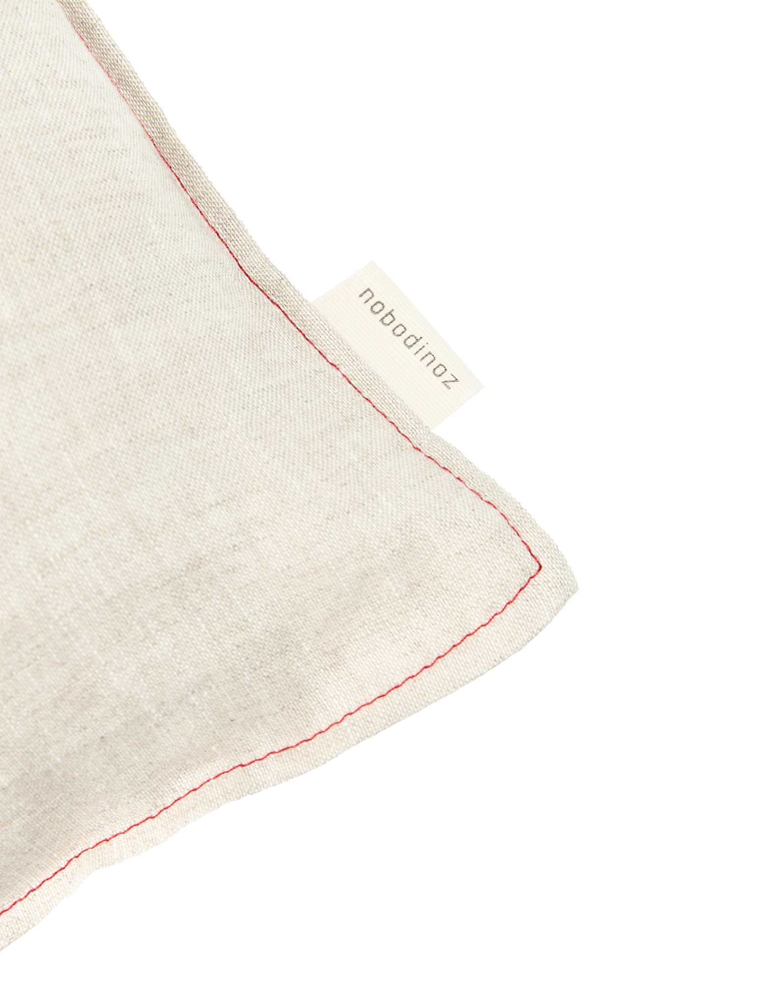Coussin carré brodé en lin français lavé L1N0