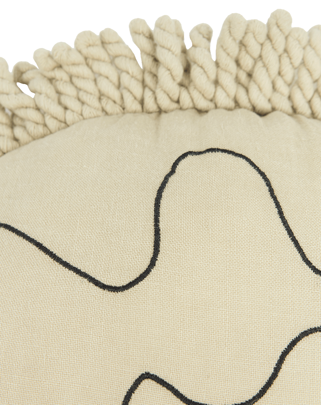 Cushion in washed French linen - Enzo the hedgehog - L1N0