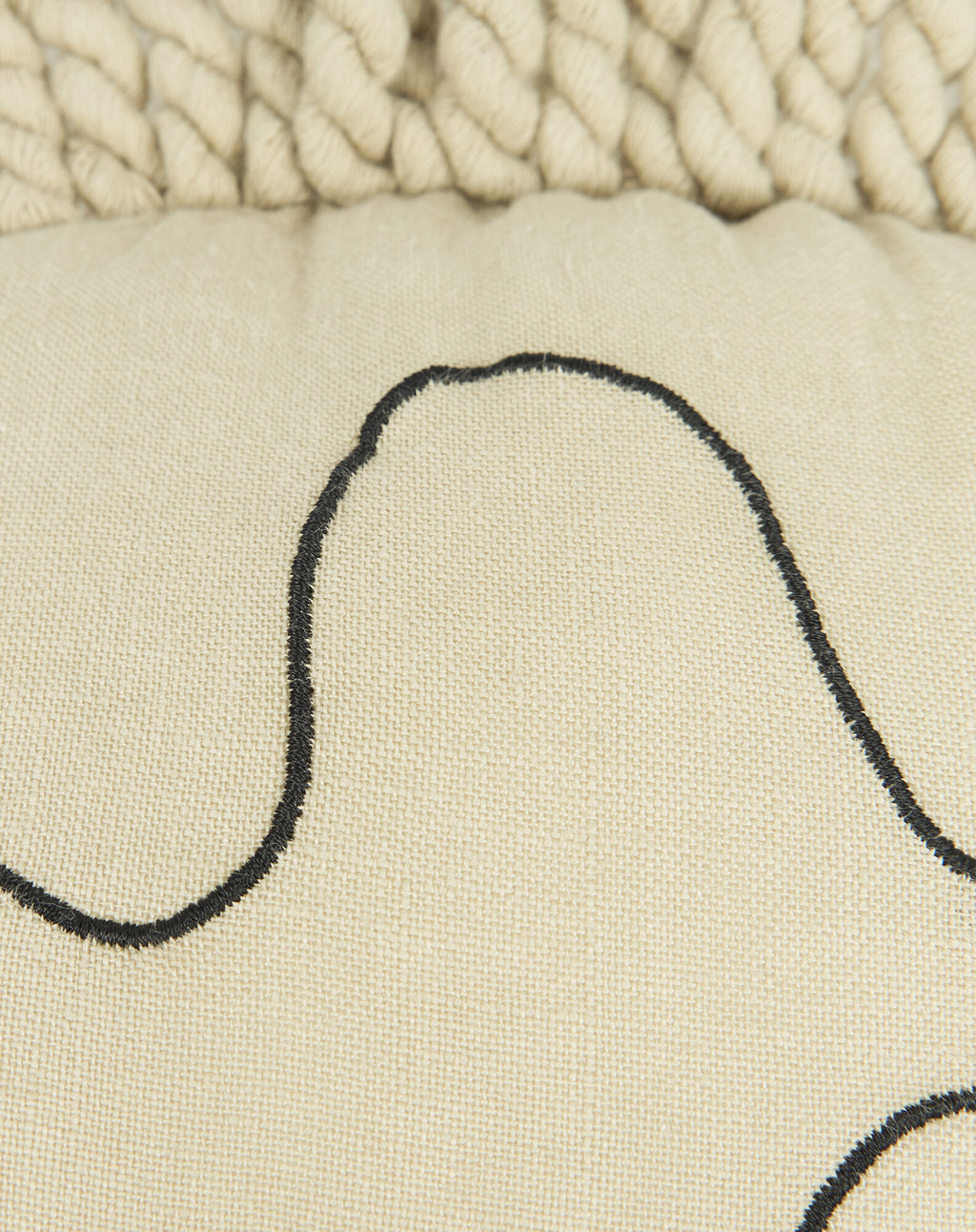 Cushion in washed French linen - Enzo the hedgehog - L1N0