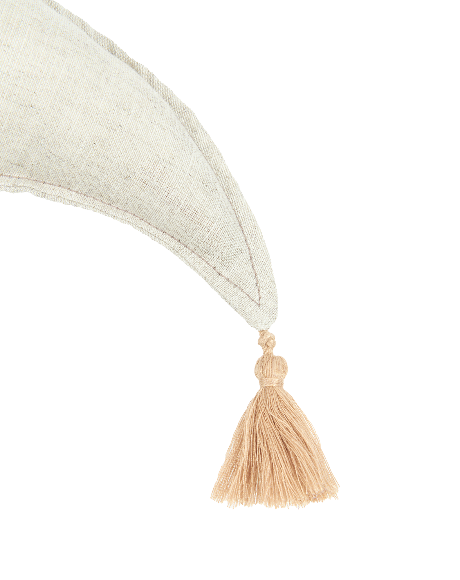Moon cushion in washed French linen L1N0