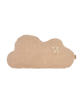 Coussin nuage en lin français lavé - Broderie oiseau - L1N0