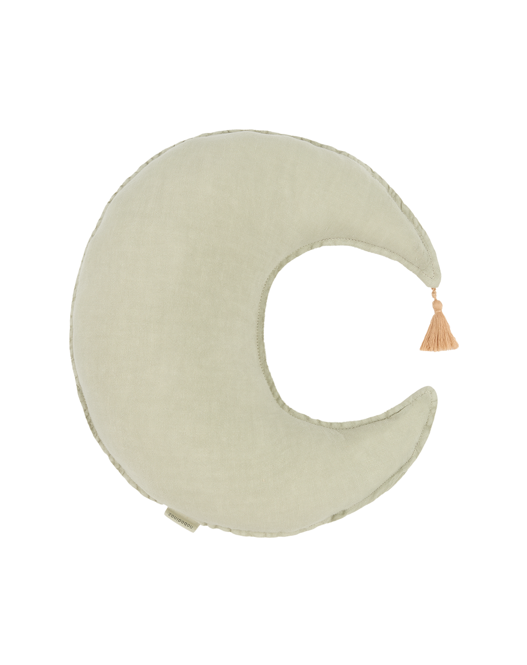 Coussin lune en lin français lavé L1N0