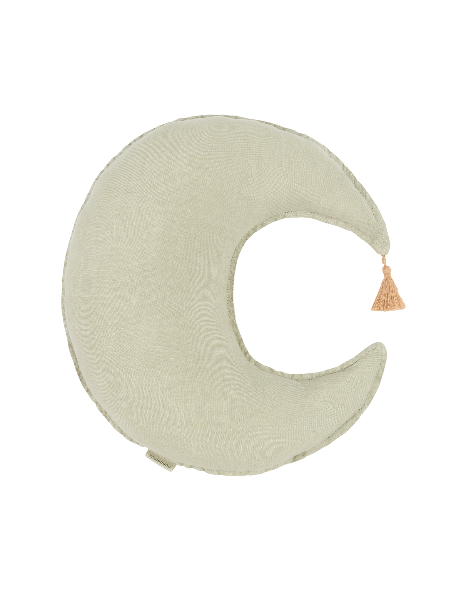 Moon cushion in washed French linen L1N0
