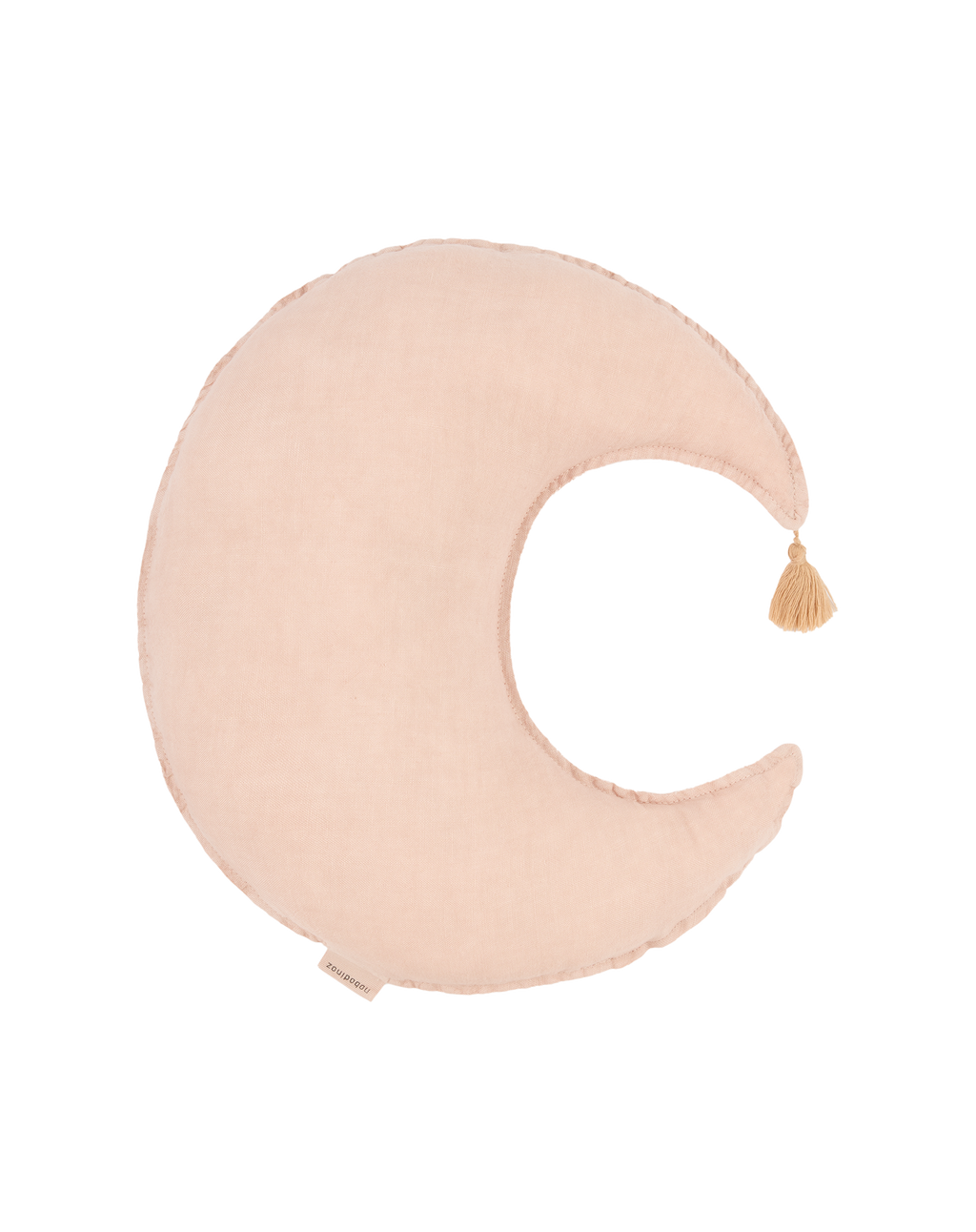 Moon cushion in washed French linen L1N0