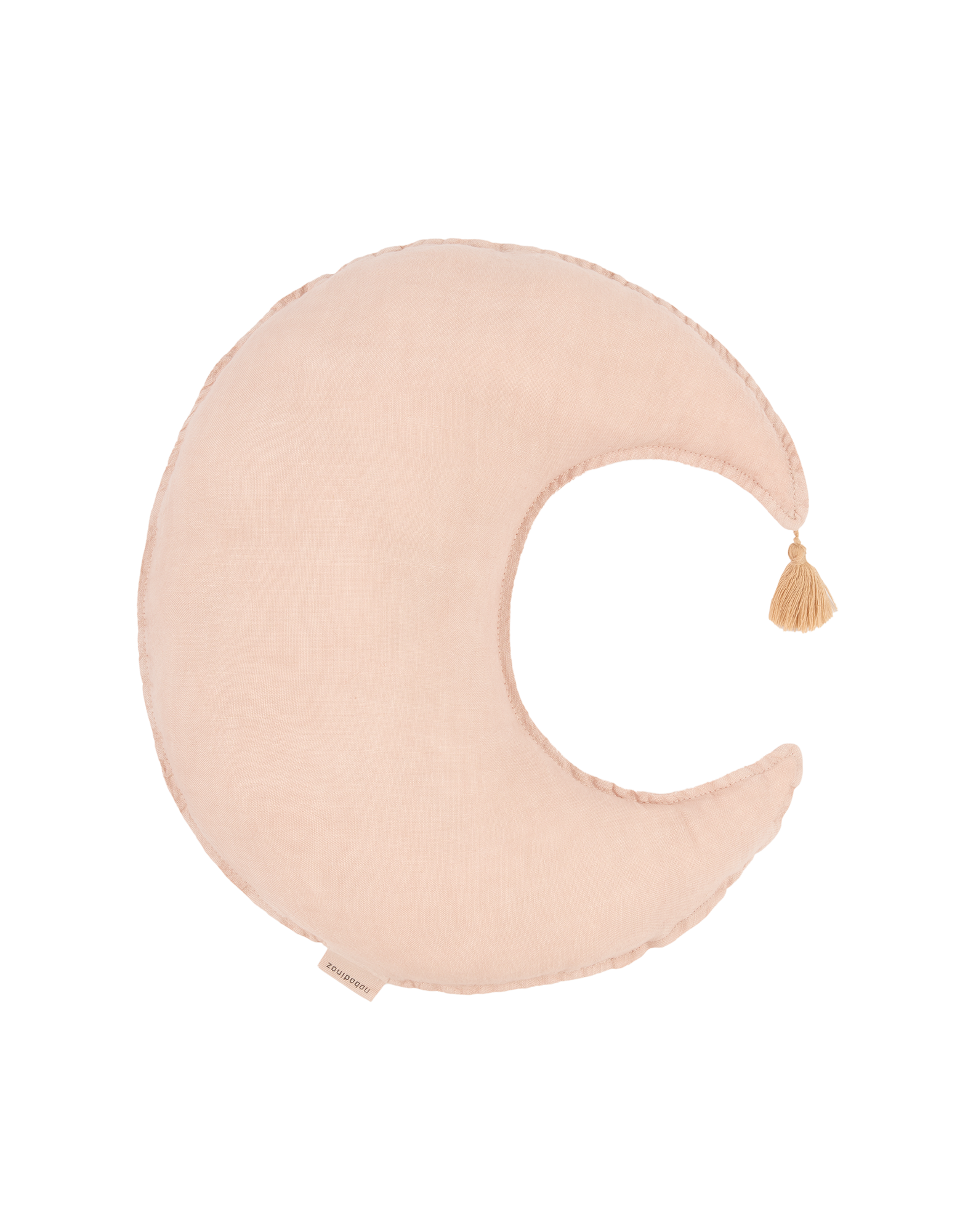 Moon cushion in washed French linen L1N0