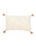 Cojín rectangular con pompones de doble gasa de algodón lavado Wabi-Sabi