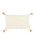 Cojín rectangular con pompones de doble gasa de algodón lavado Wabi-Sabi