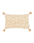Cojín rectangular con pompones de doble gasa de algodón lavado Wabi-Sabi