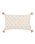 Cojín rectangular con pompones de doble gasa de algodón lavado Wabi-Sabi