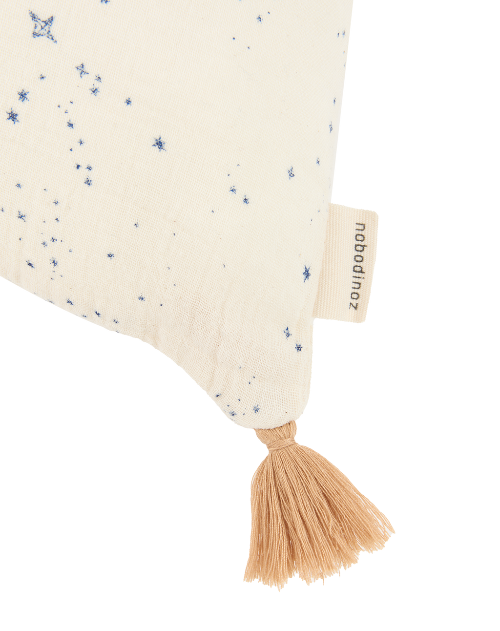 Cojín rectangular con pompones de doble gasa de algodón lavado Wabi-Sabi