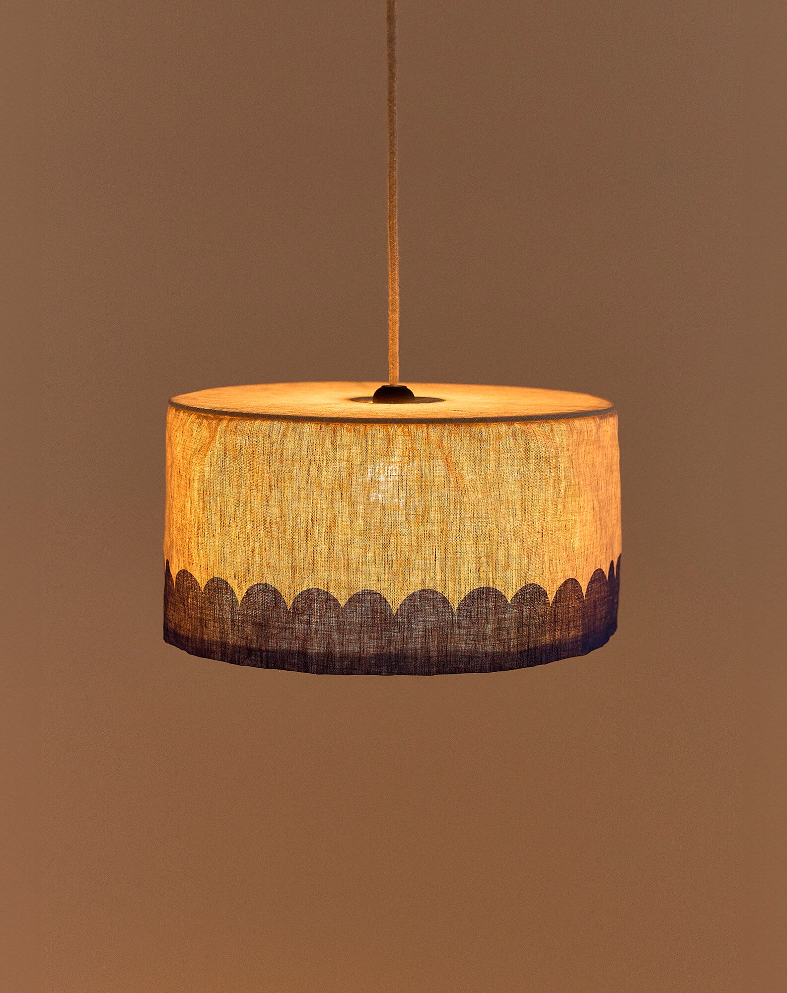 Abat-jour pour suspension en lin français diam. 40 cm - Vibes