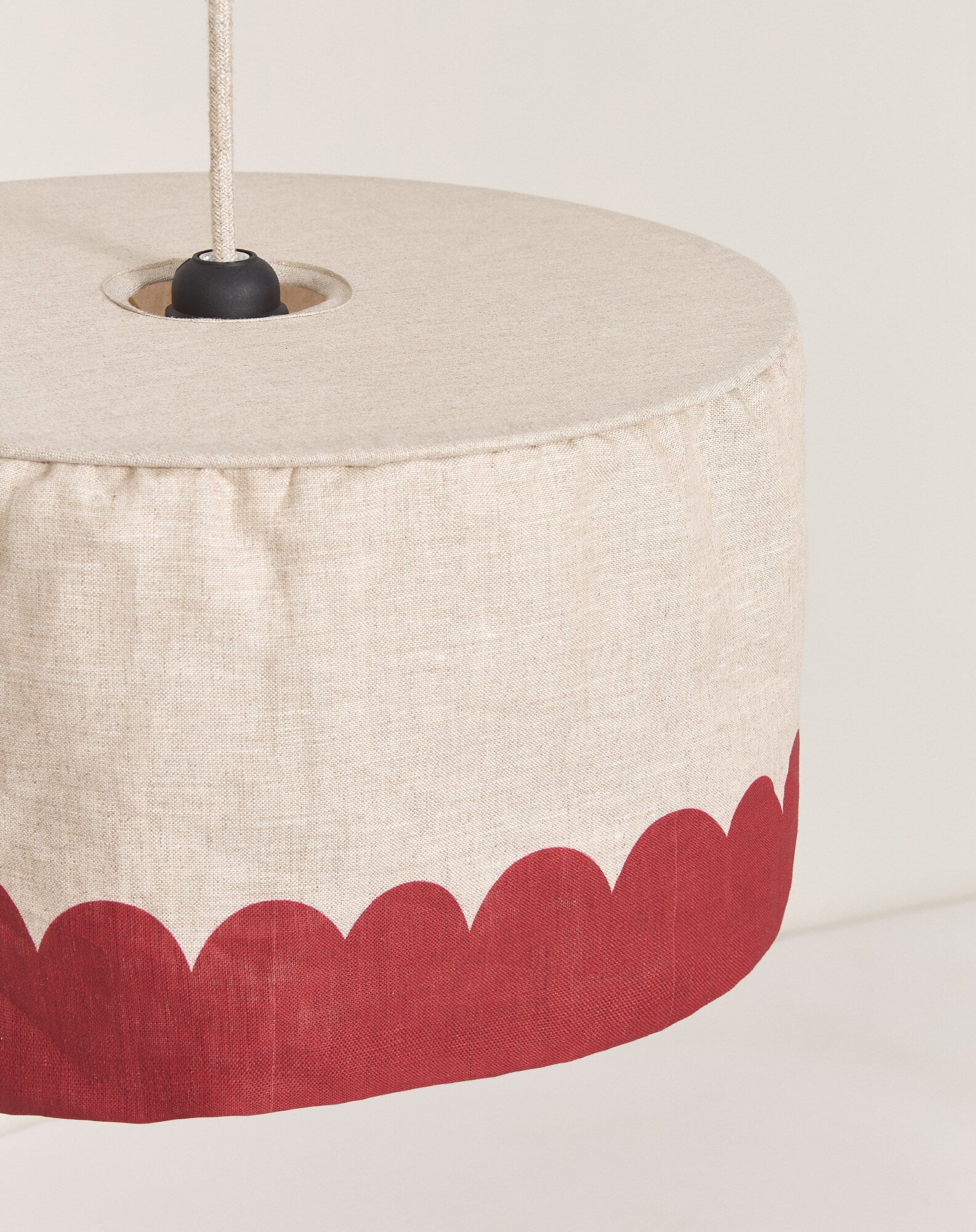 Abat-jour pour suspension en lin français diam. 40 cm - Vibes