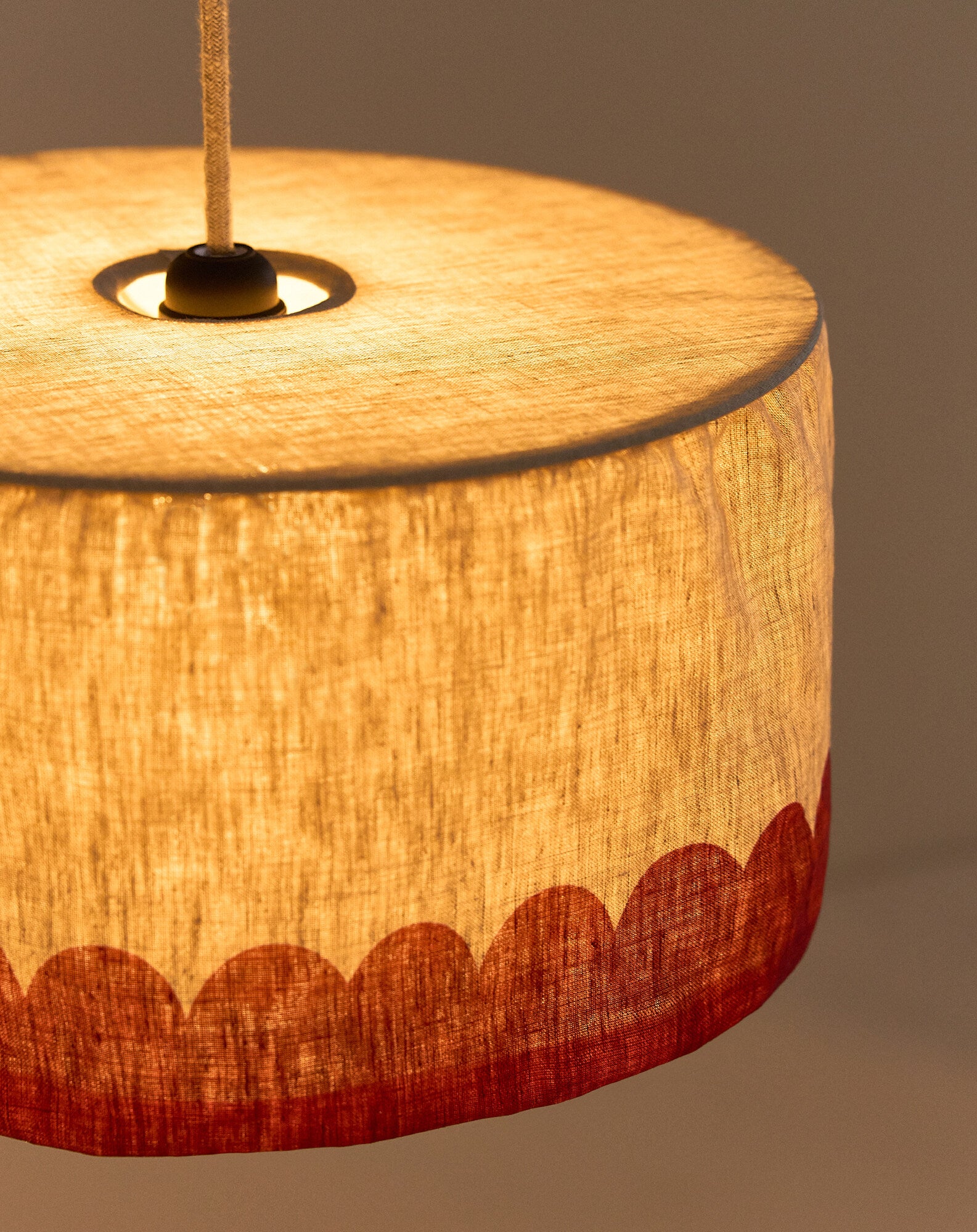 Abat-jour pour suspension en lin français diam. 40 cm - Vibes
