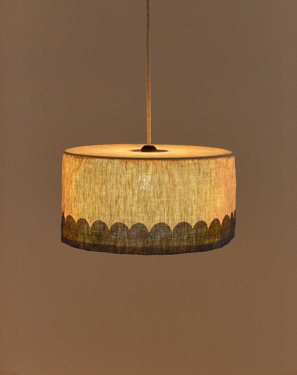 Abat-jour pour suspension en lin français diam. 40 cm - Vibes
