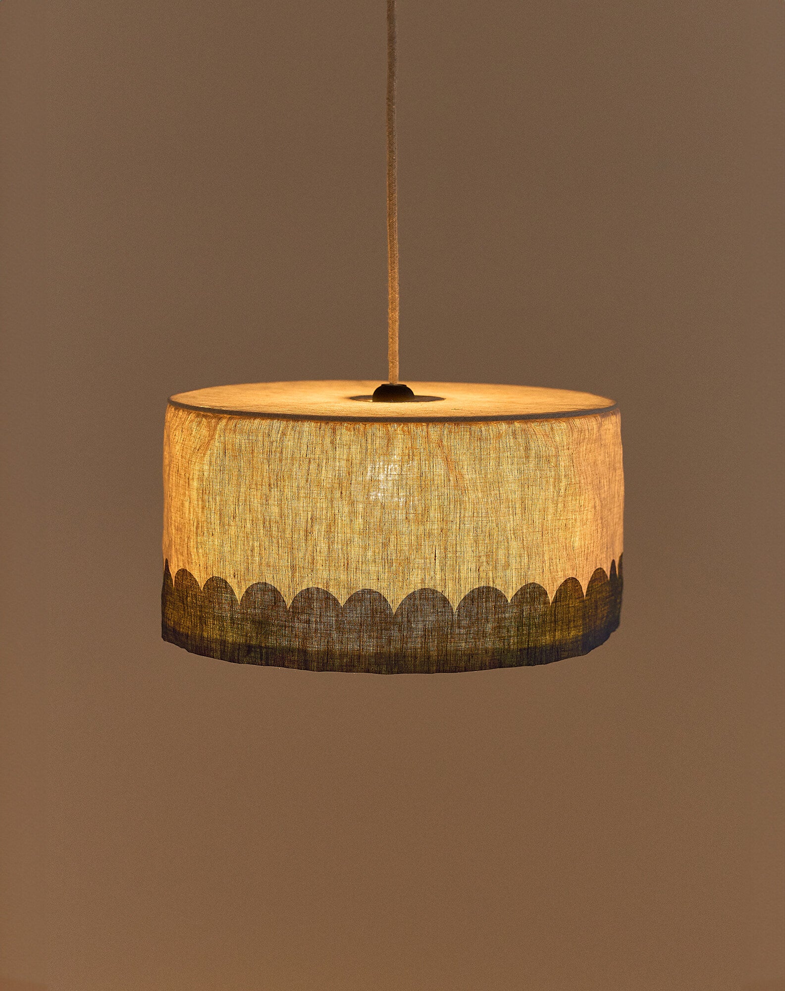 Abat-jour pour suspension en lin français diam. 40 cm - Vibes