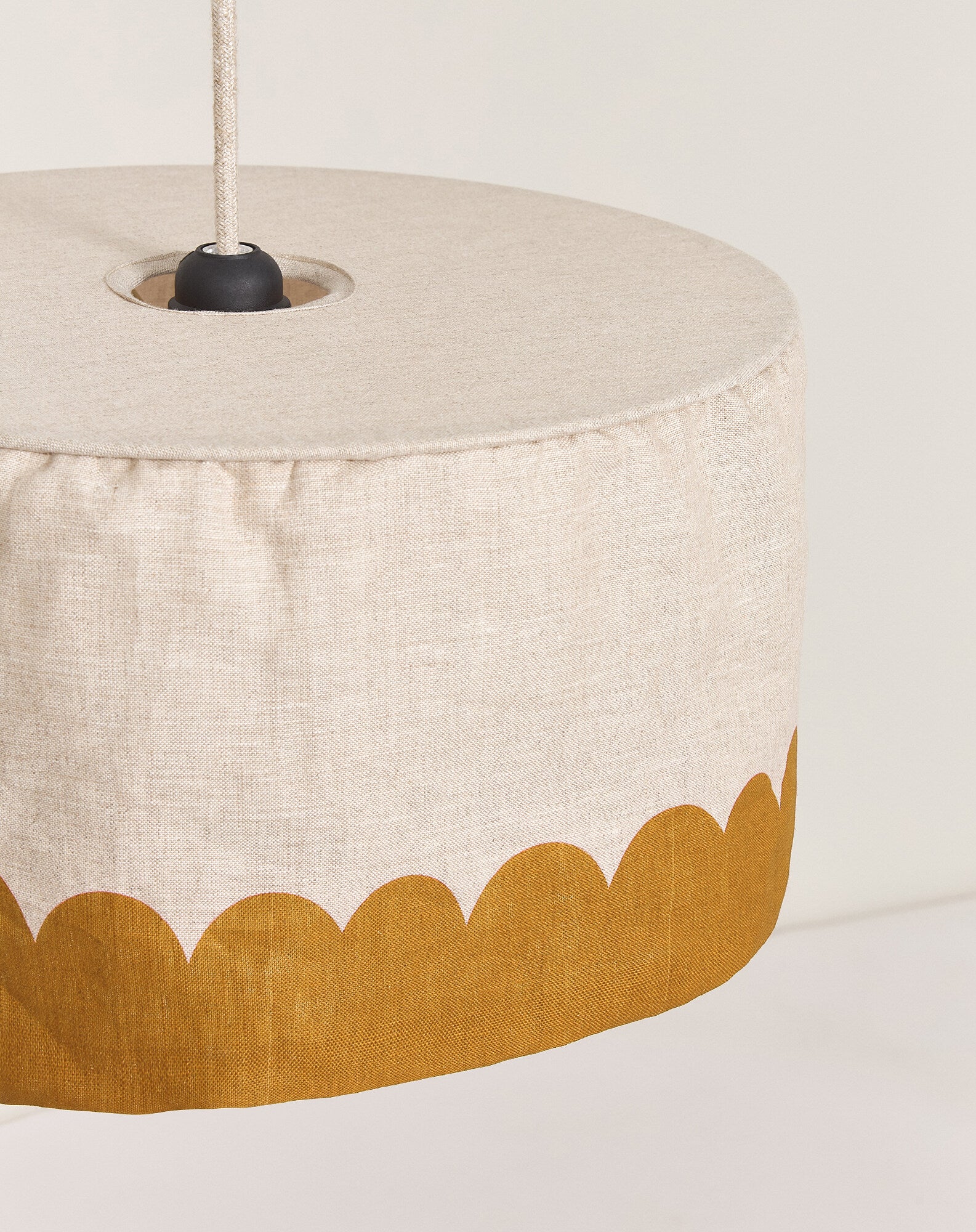 Abat-jour pour suspension en lin français diam. 40 cm - Vibes