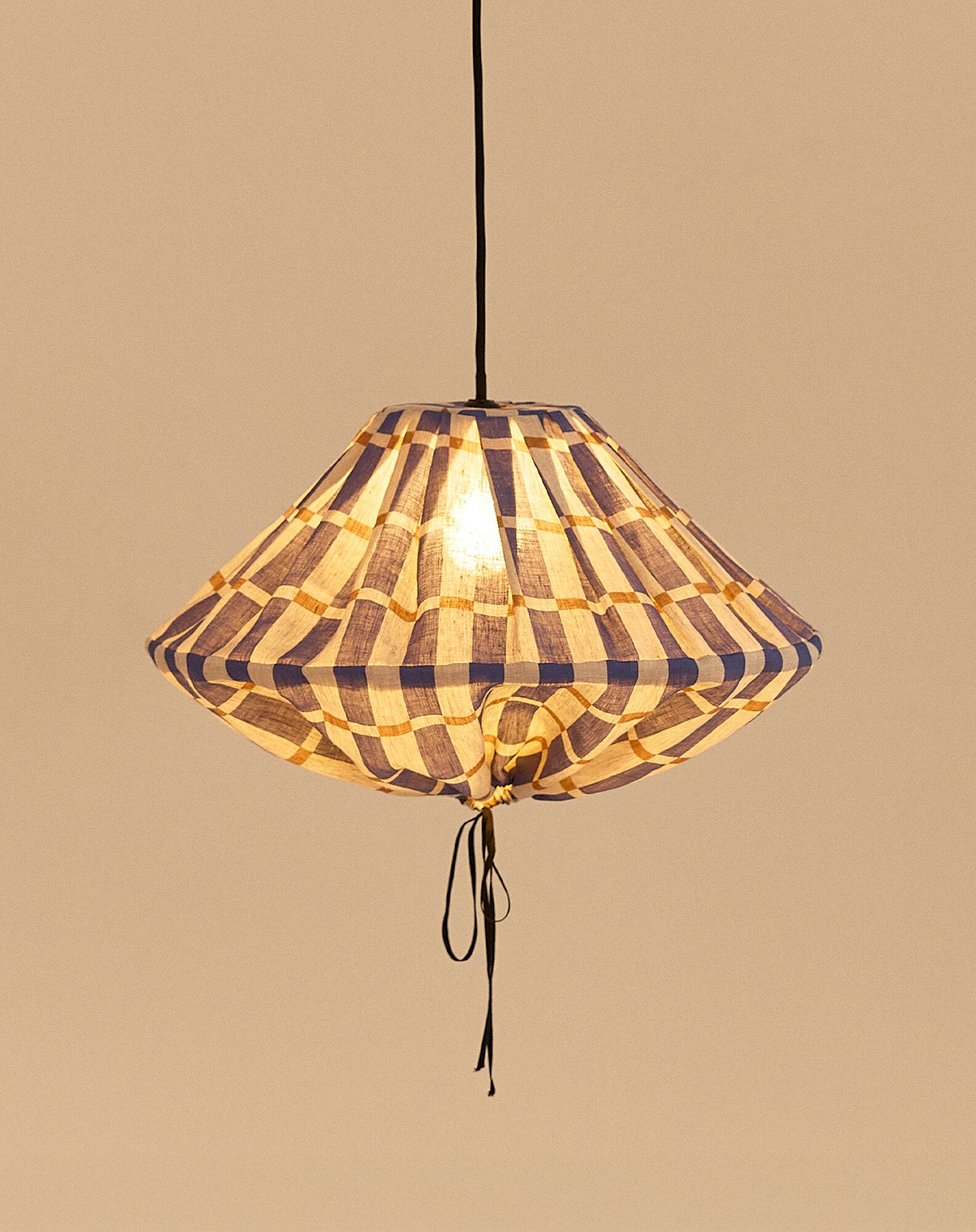 Abat-jour pour suspension en lin français diam. 50cm Yumi
