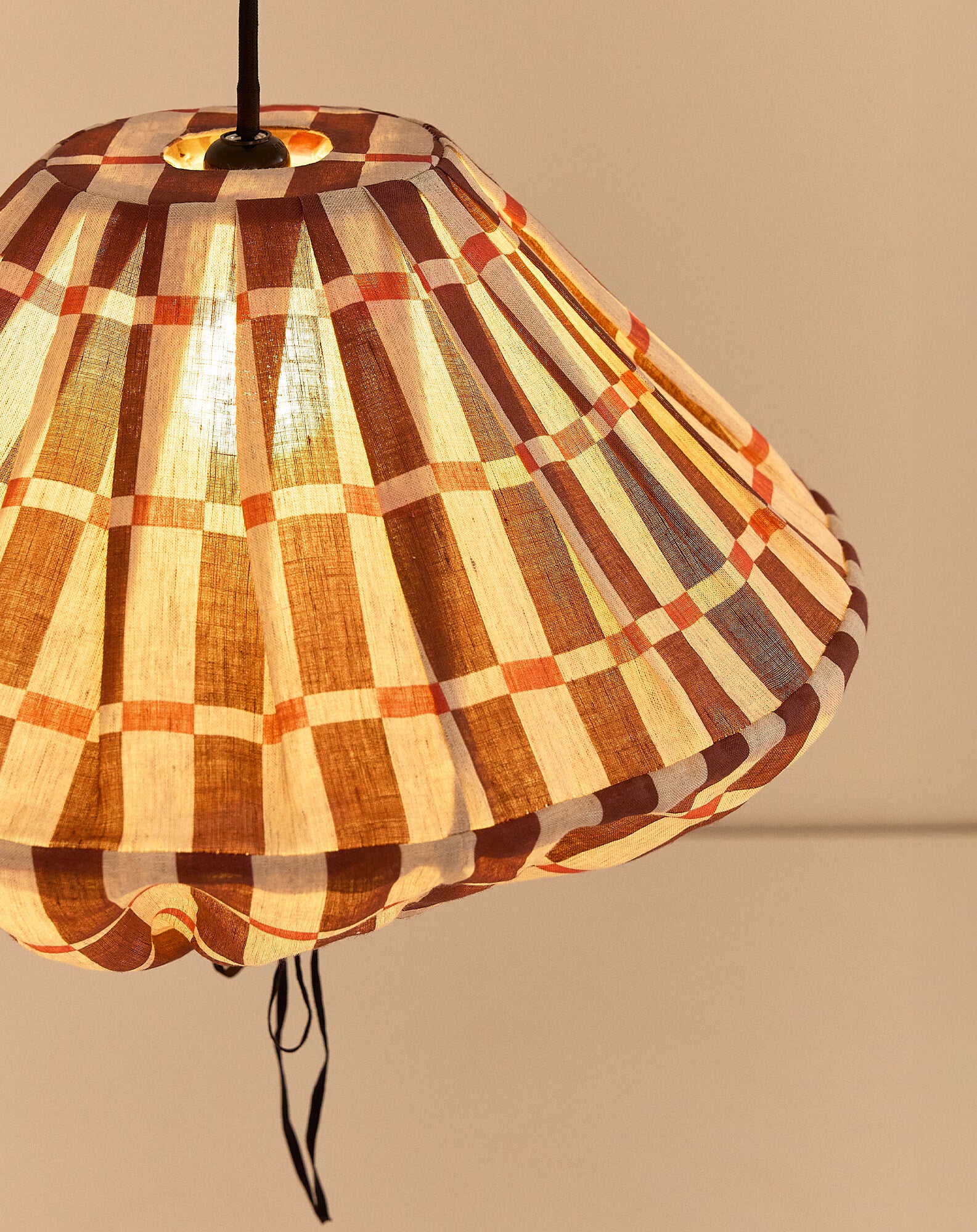 Abat-jour pour suspension en lin français diam. 50cm Yumi