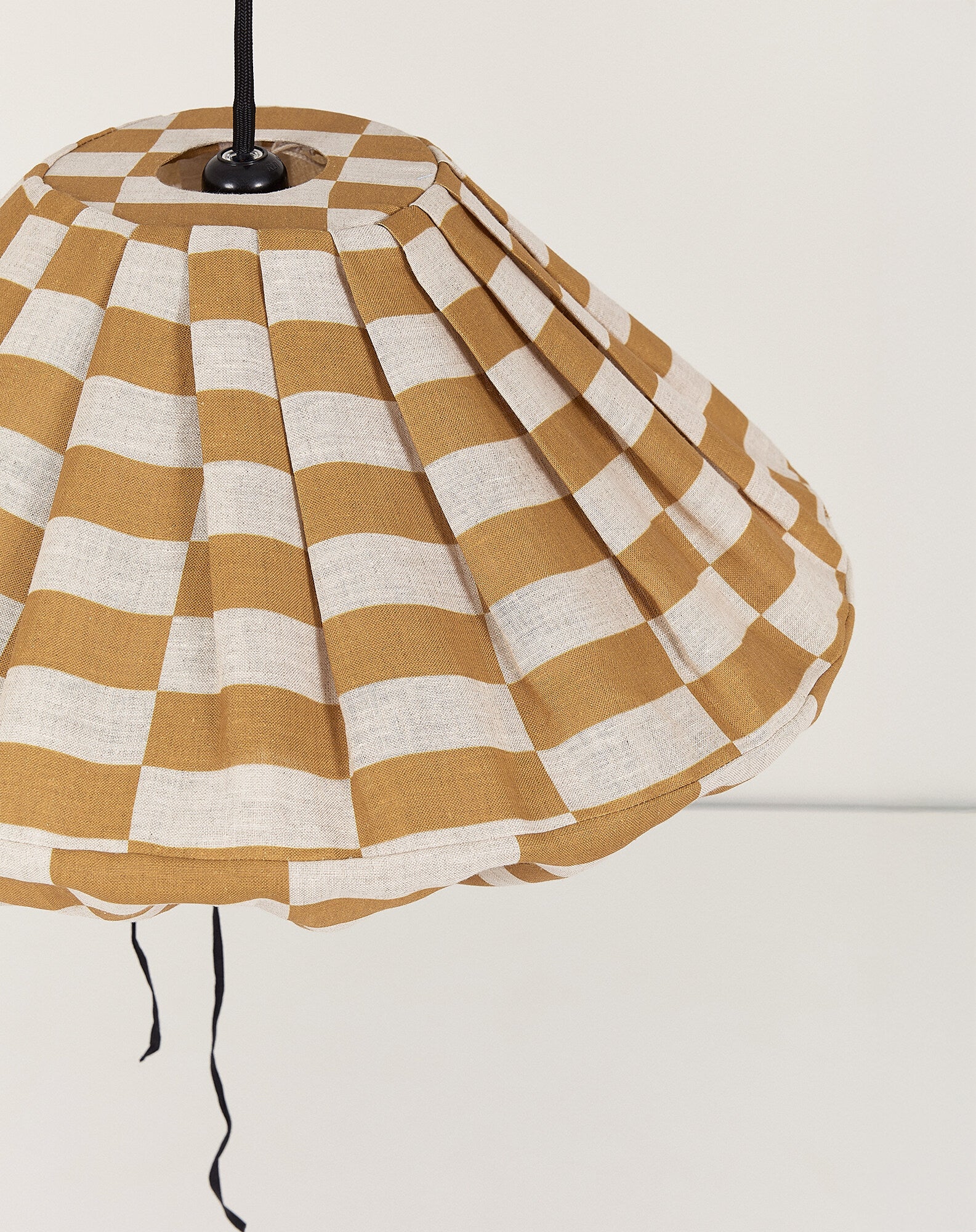 Abat-jour pour suspension en lin français diam. 50cm Yumi