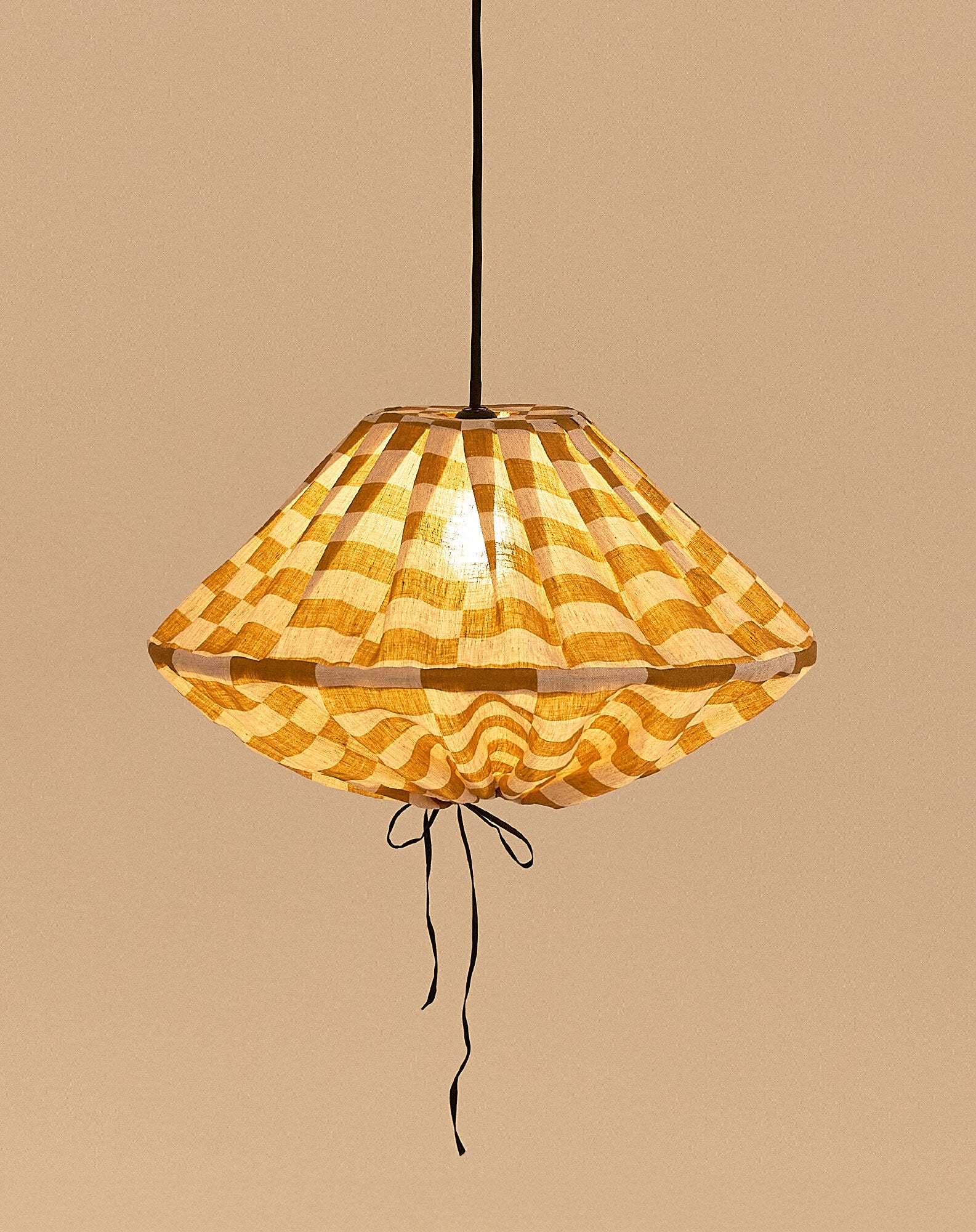Abat-jour pour suspension en lin français diam. 50cm Yumi