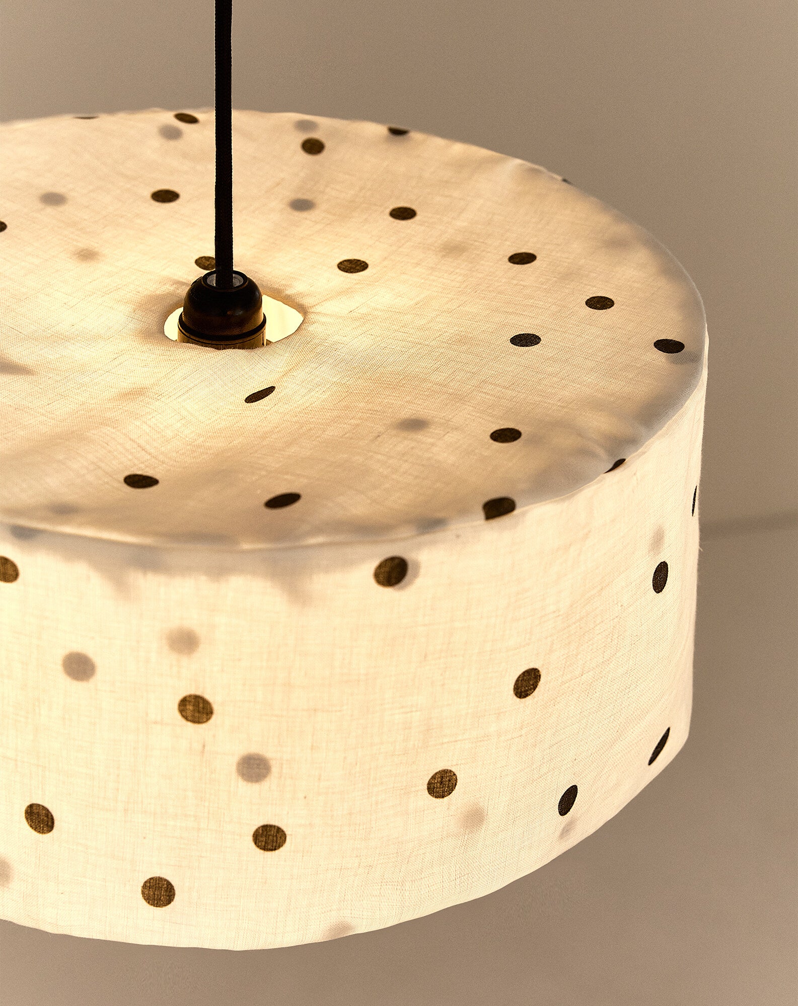 Abat-jour pour suspension en lin français diam. 40 cm - Vibes