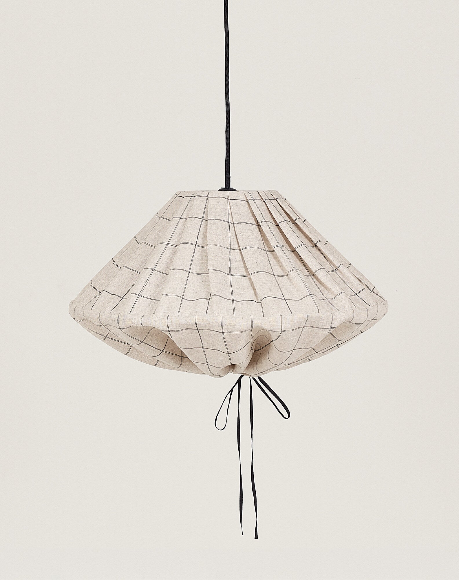 Abat-jour pour suspension en lin français diam. 50cm Yumi
