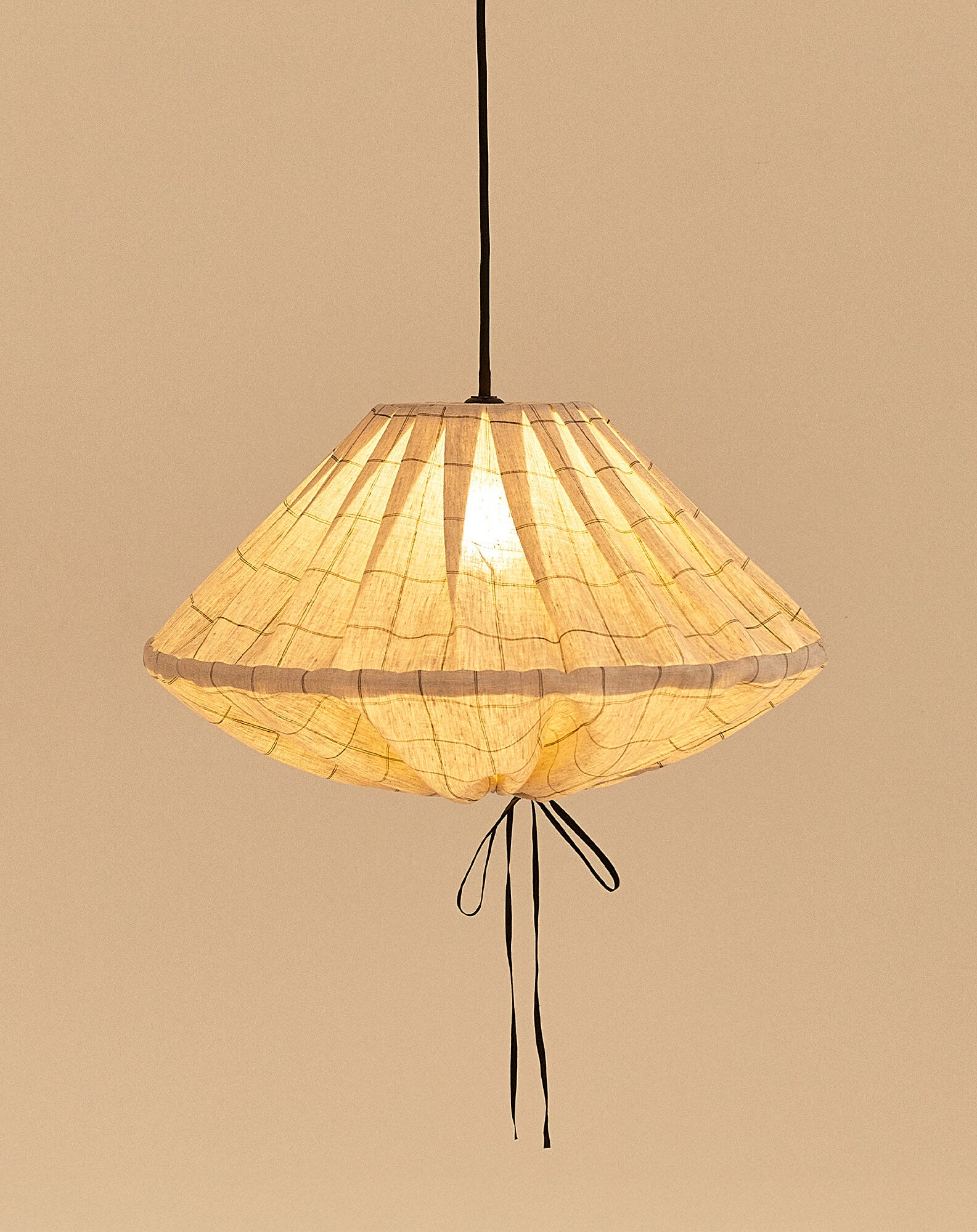 Abat-jour pour suspension en lin français diam. 50cm Yumi