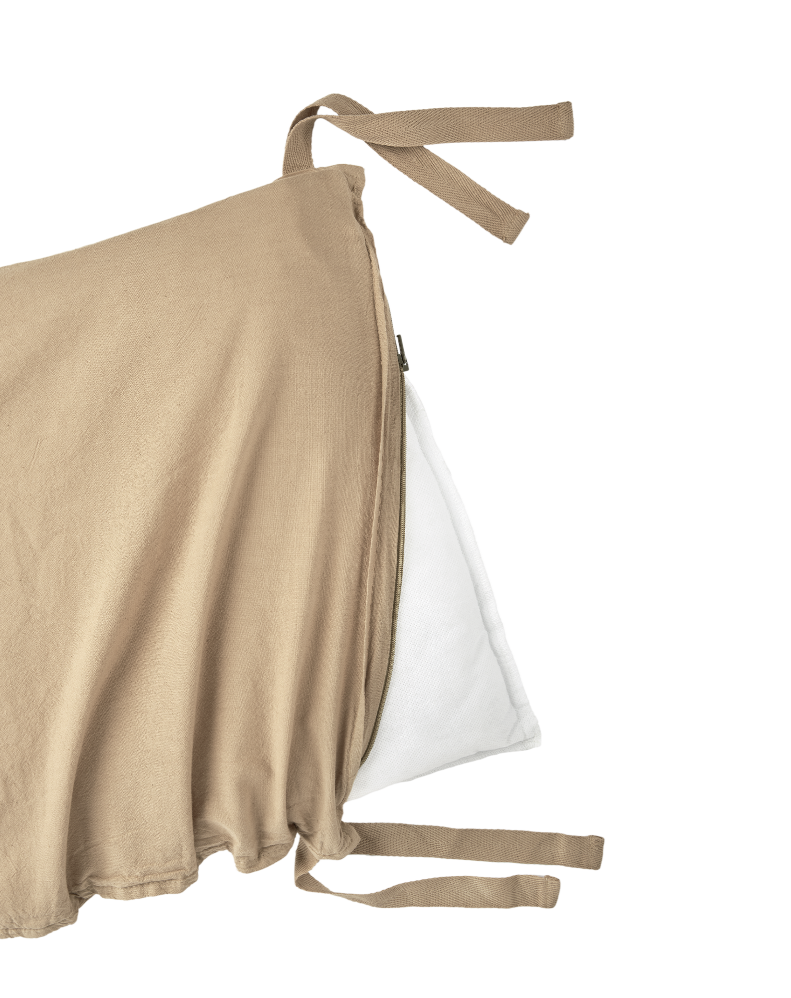 Zipped cot bumper in washed cotton Wabi-Sabi