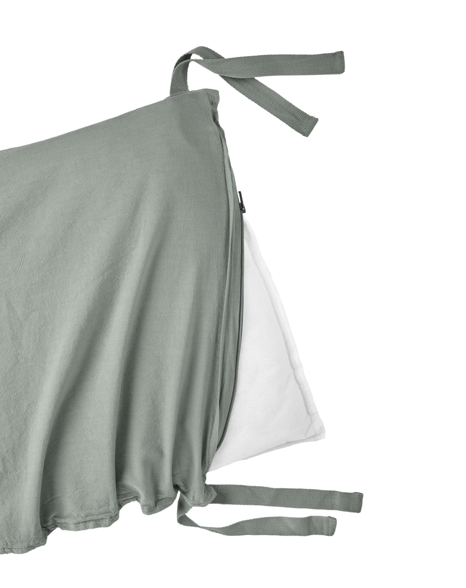 Zipped cot bumper in washed cotton Wabi-Sabi