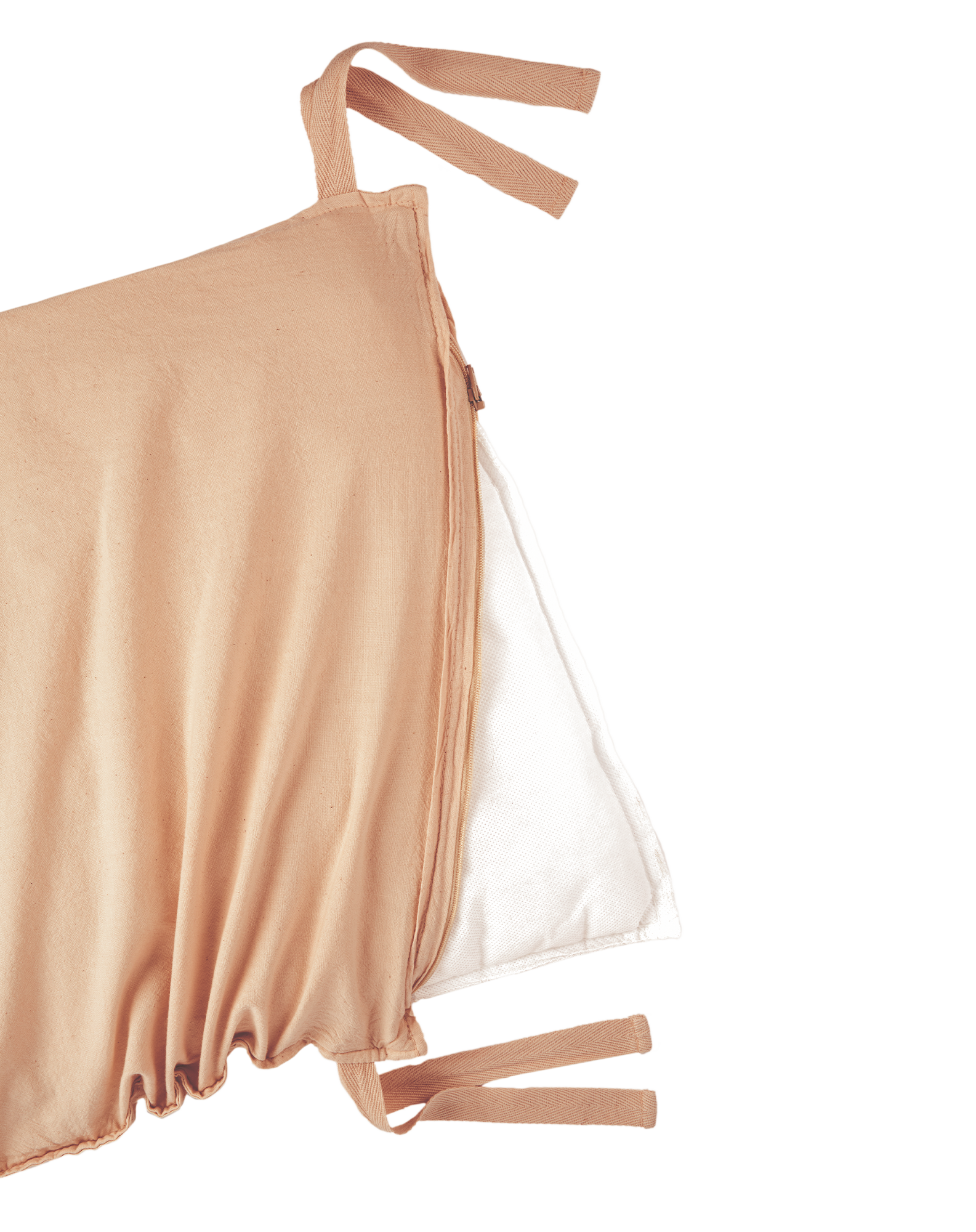 Zipped cot bumper in washed cotton Wabi-Sabi