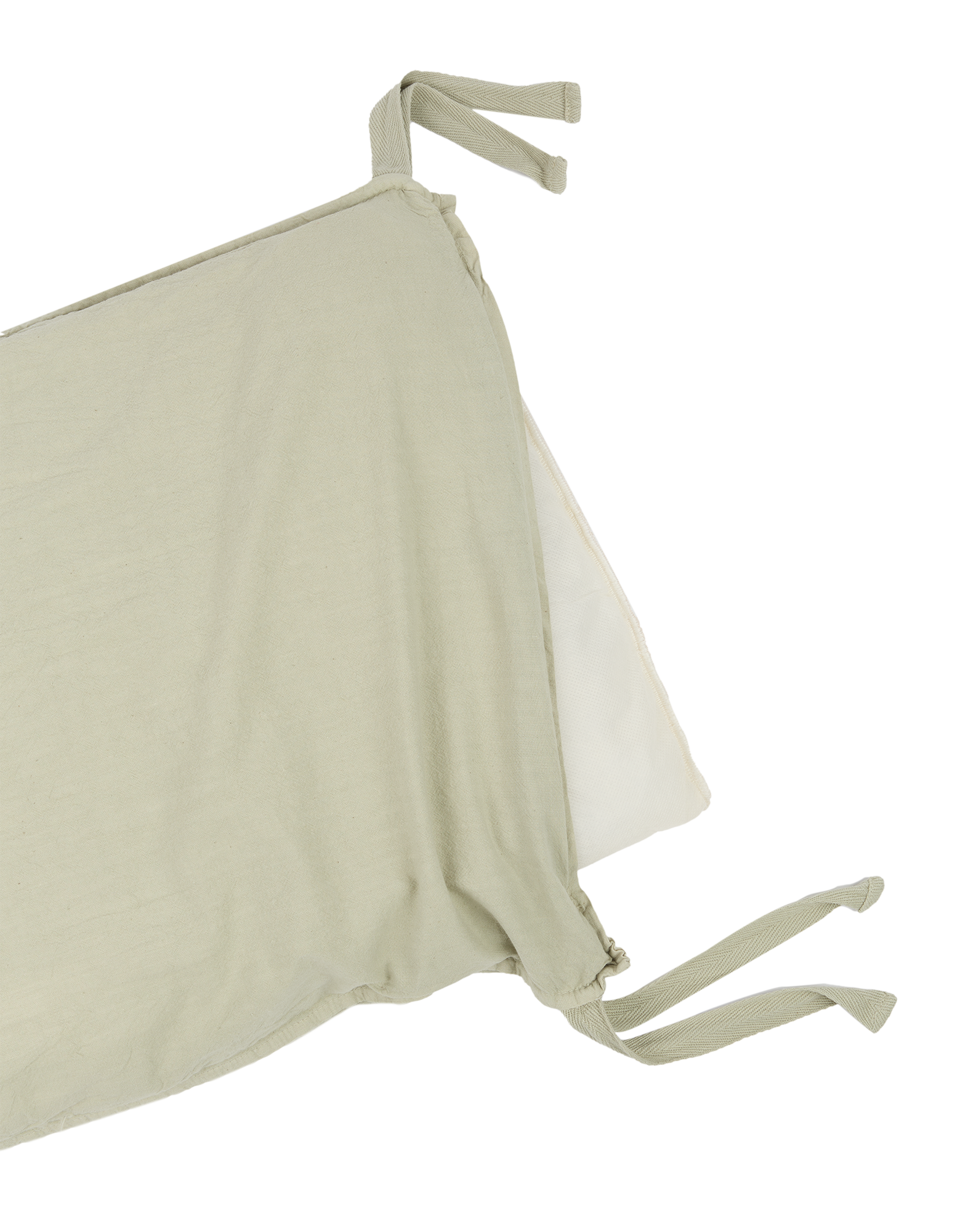 Zipped cot bumper in washed cotton Wabi-Sabi
