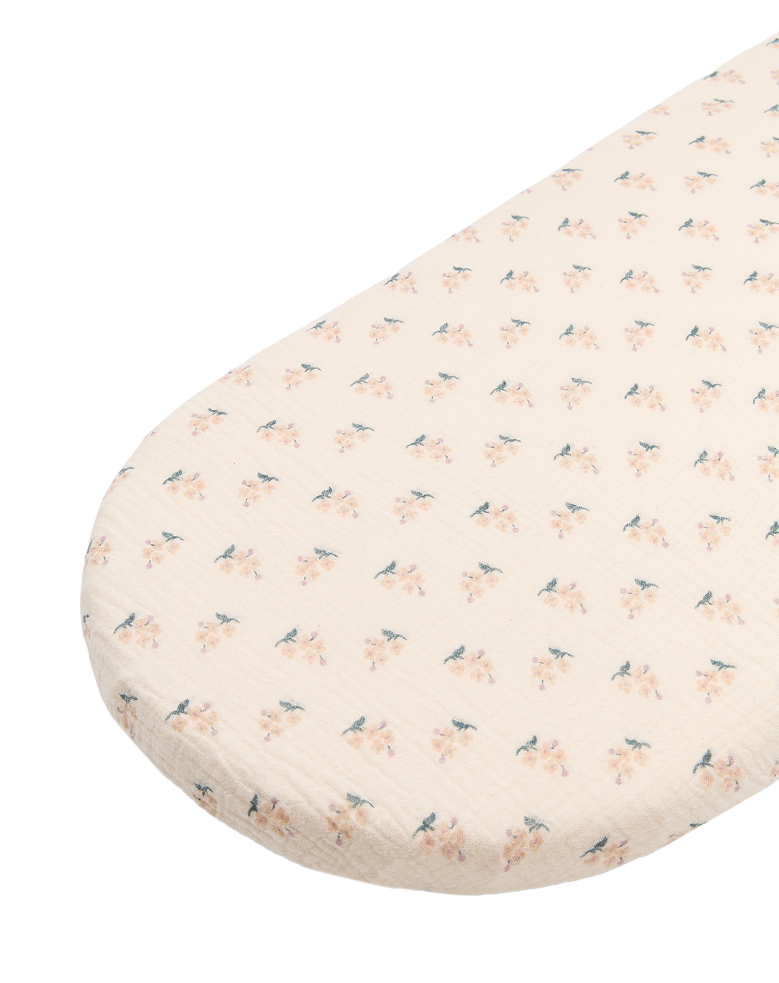 Newborn cradle fitted sheet in washed double muslin Wabi-Sabi