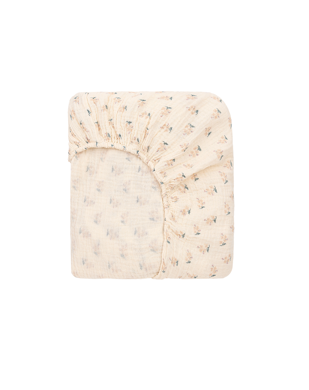 Drap housse bebé en double gaze de coton lavé Wabi-Sabi